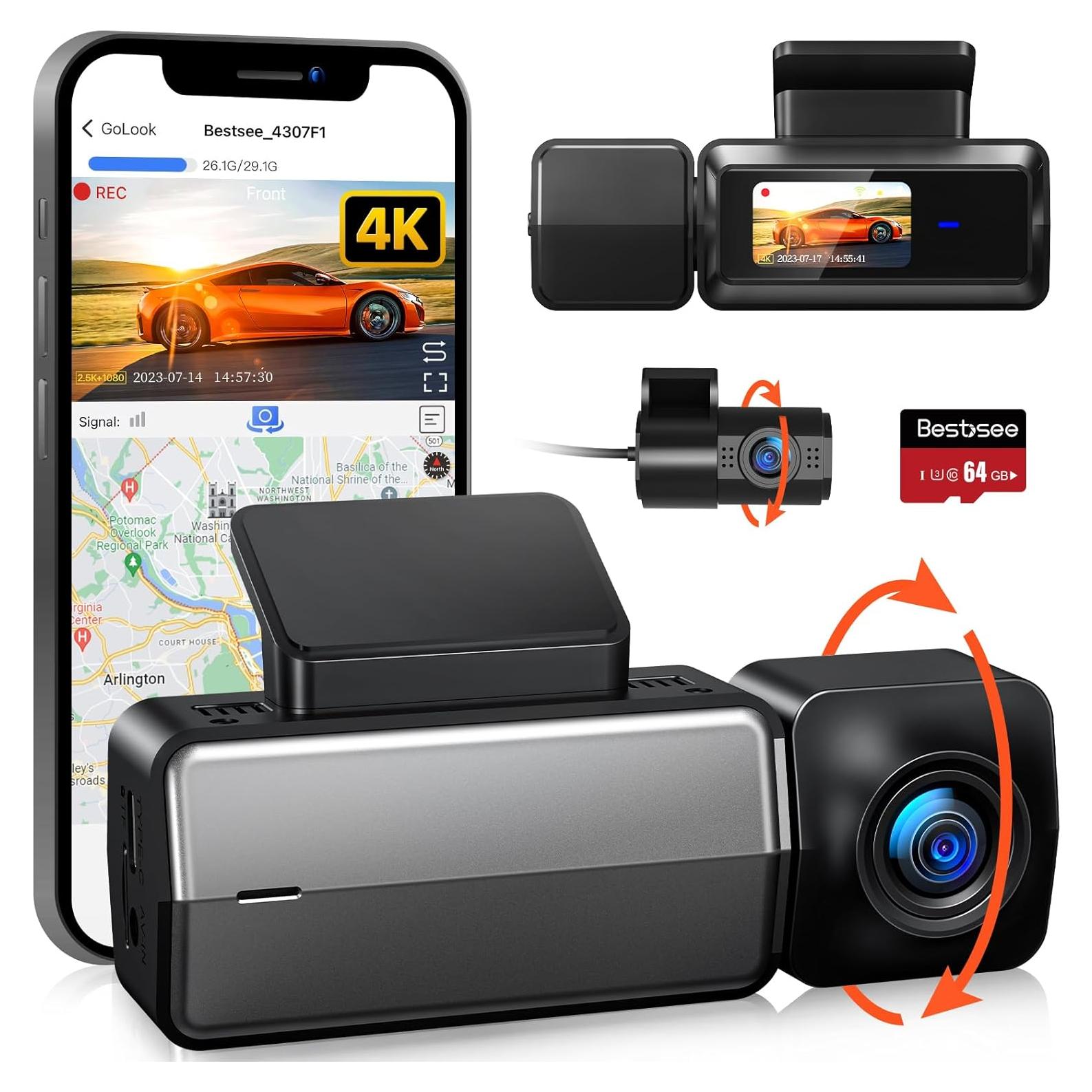 Cámara de Tablero BESTSEE M33 4K/2.5K WiFi GPS Pantalla 1.47"