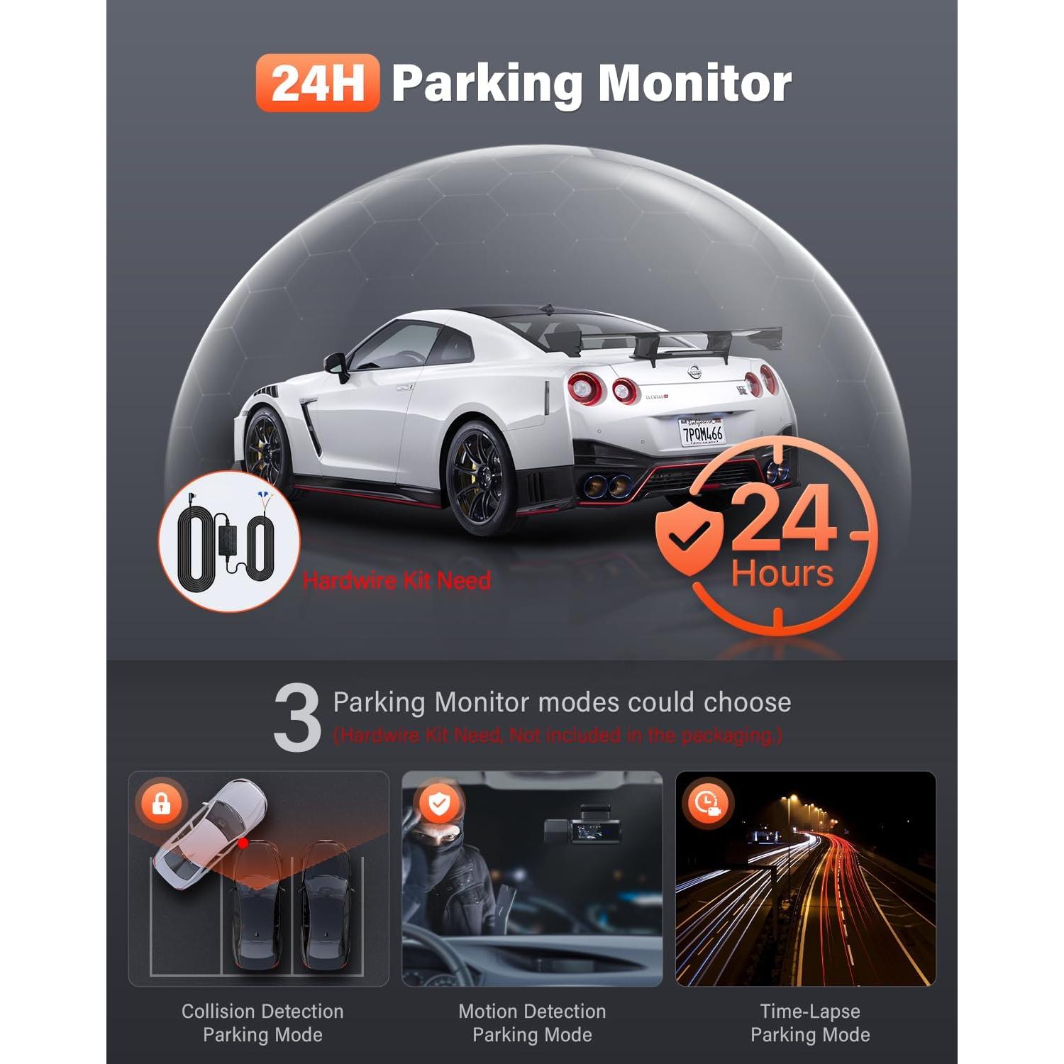 Cámara de Tablero BESTSEE M33 4K/2.5K WiFi GPS Pantalla 1.47"