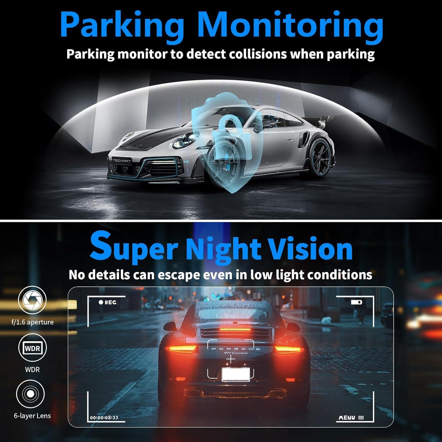 Cámara de tablero 4K Wi-Fi 6 CRROPDA con tarjeta 64GB