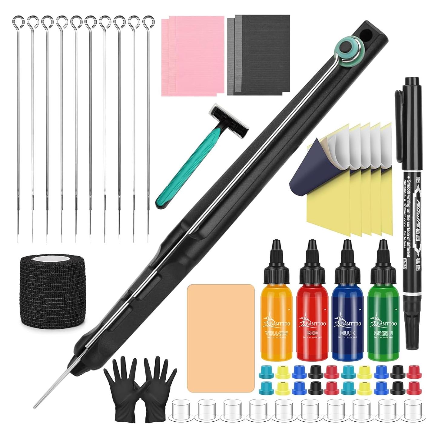 Kit de Tatuaje Manual BAMTTOO Estilo 2 con Herramientas y Estuche