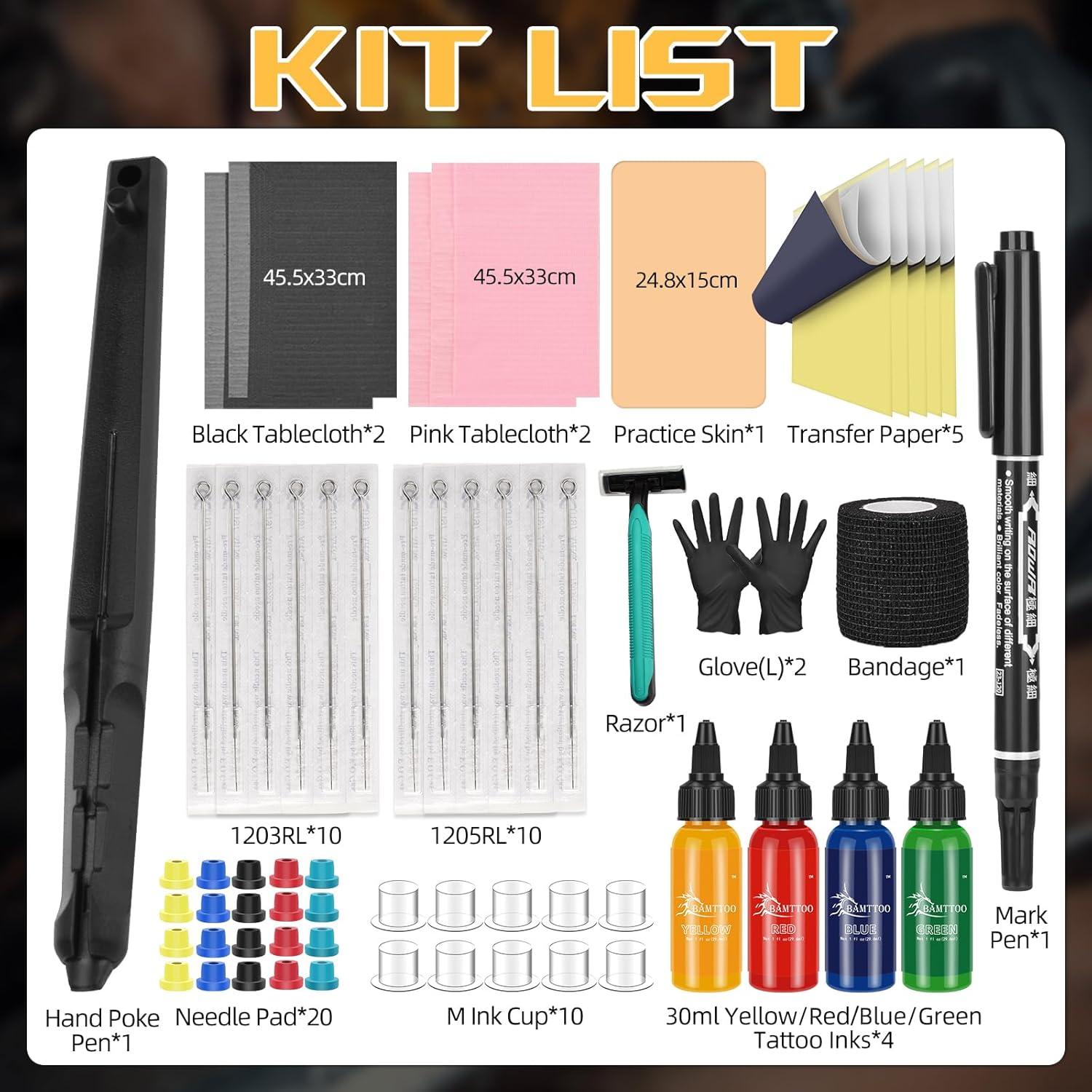 Kit de Tatuaje Manual BAMTTOO Estilo 2 con Herramientas y Estuche