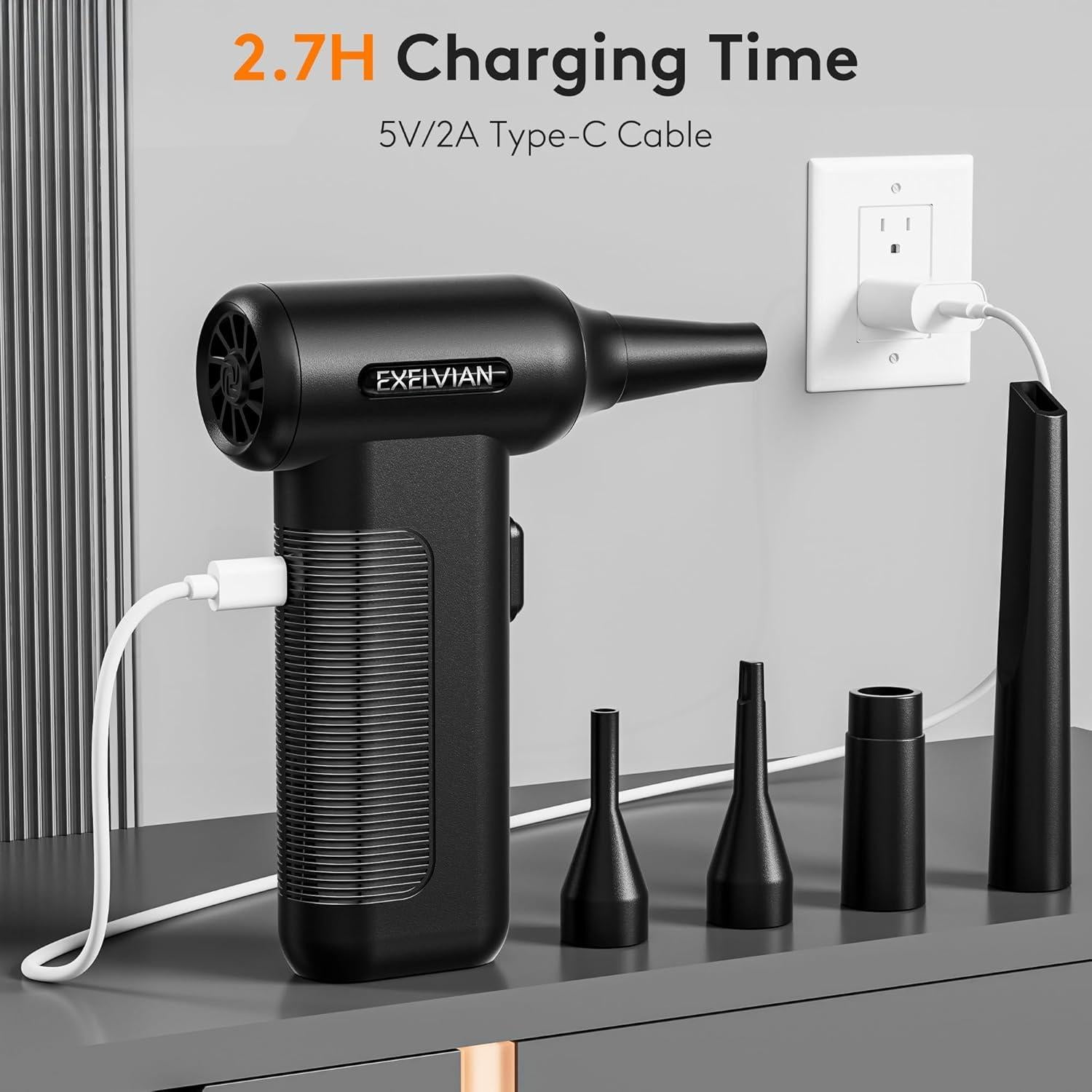 Soplador de Aire Comprimido EXELVIAN 150000RPM 10000mAh 6 Velocidades