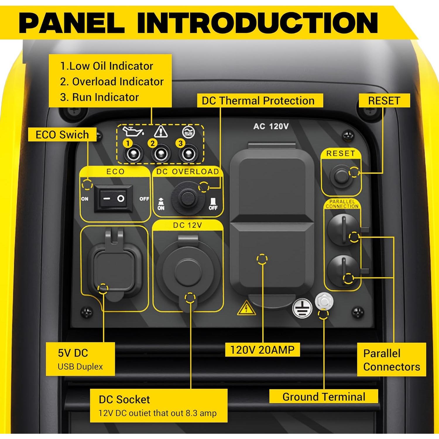 Generador Inversor Portátil POXURIO 2550W Gasolina 4L Silencioso