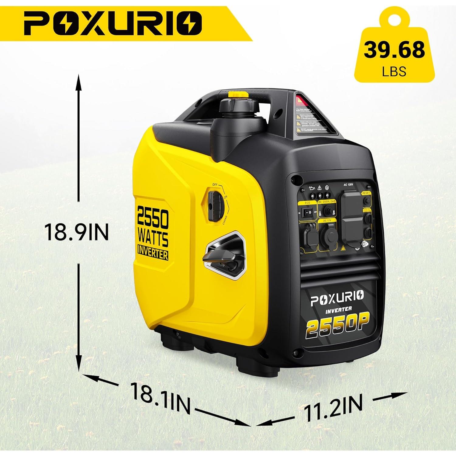 Generador Inversor Portátil POXURIO 2550W Gasolina 4L Silencioso