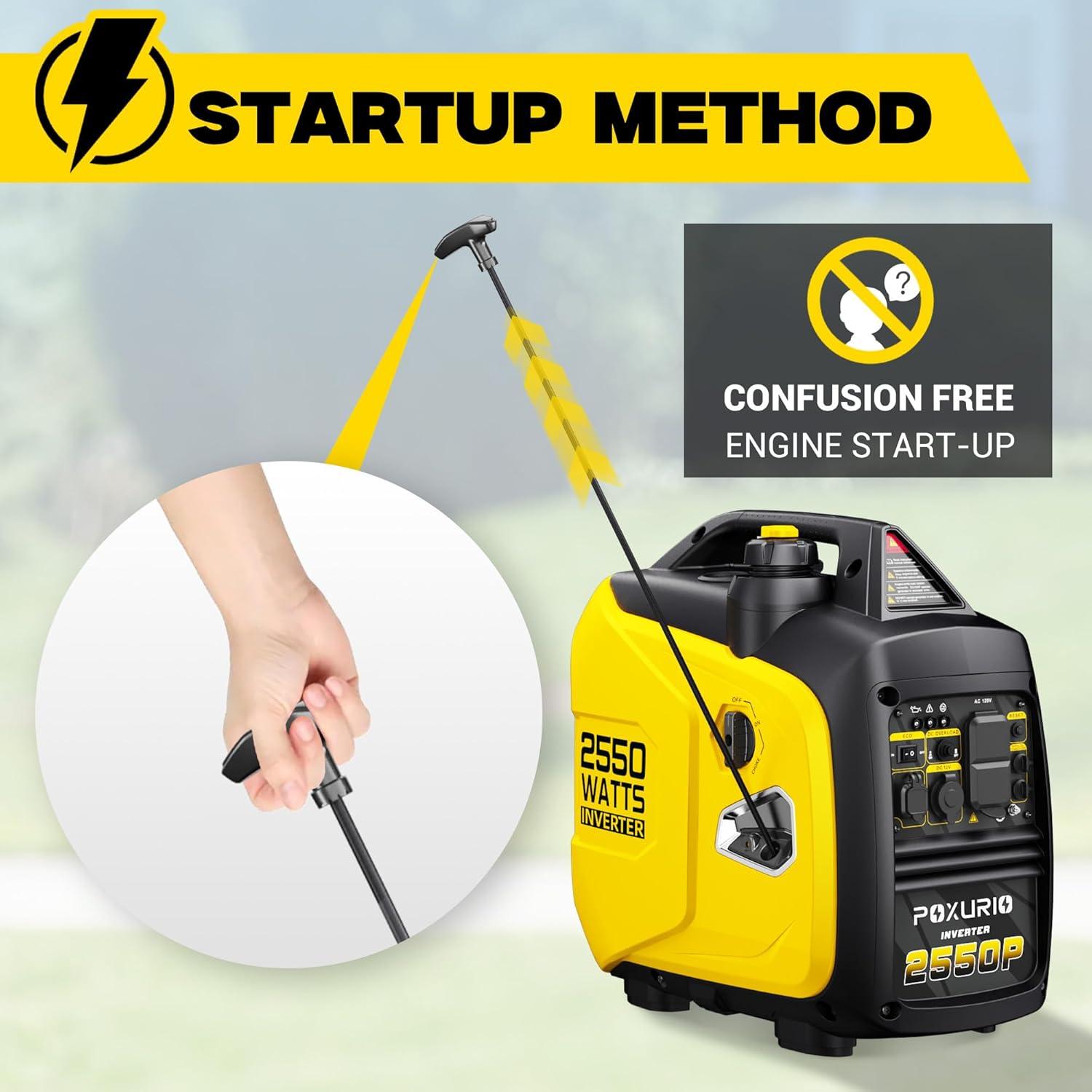 Generador Inversor Portátil POXURIO 2550W Gasolina 4L Silencioso