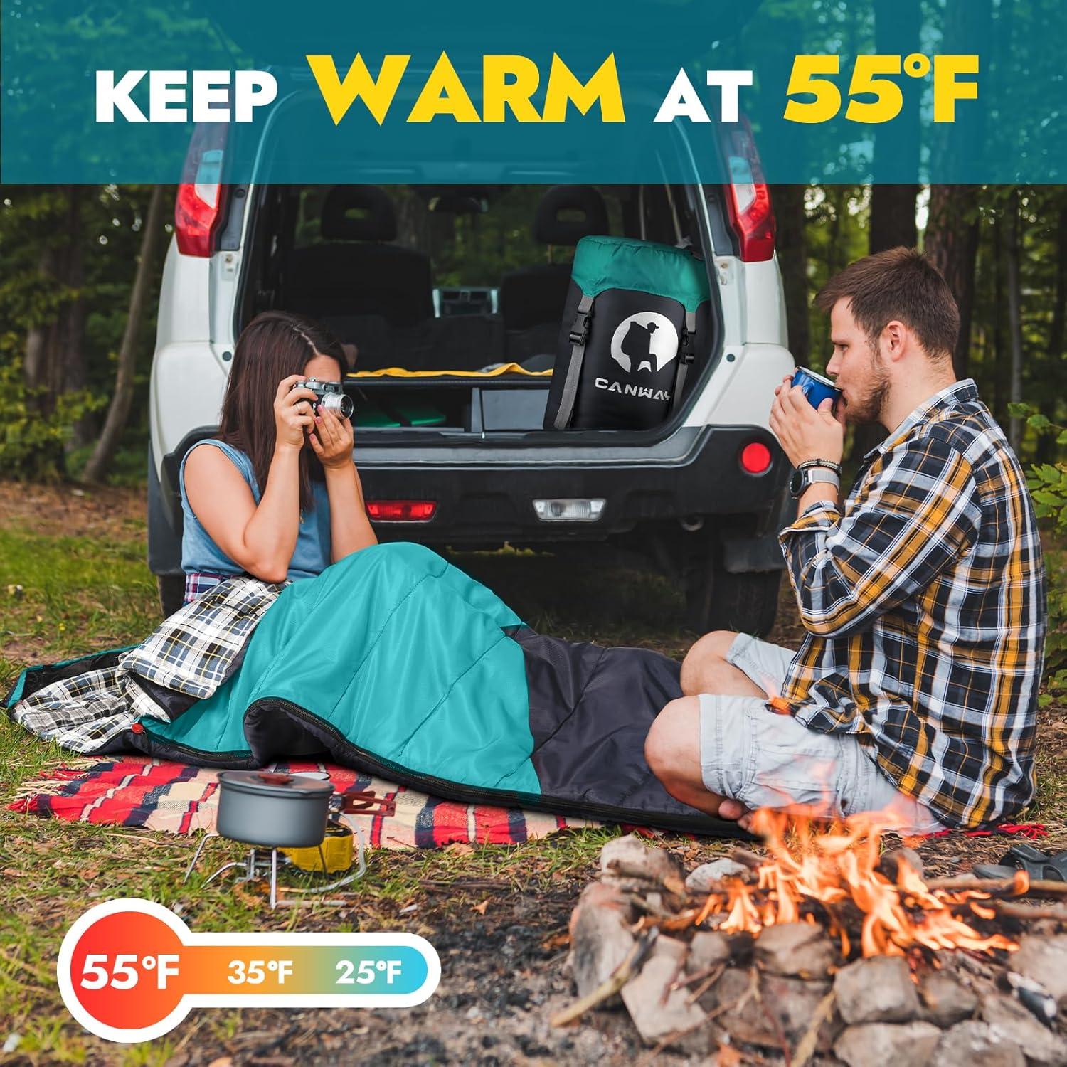 Saco de Dormir Canway XL para Camping y Senderismo - 210x80 cm