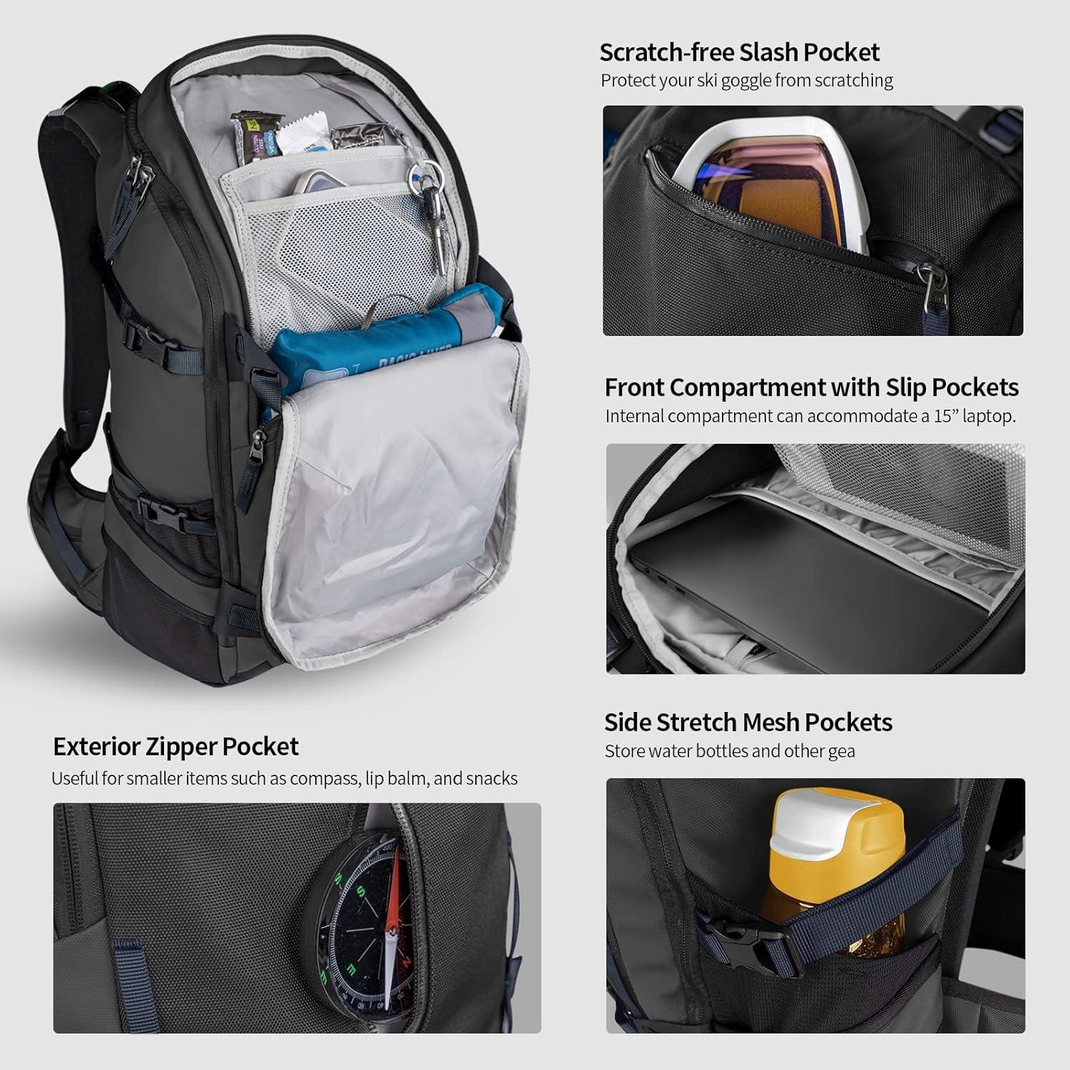 Mochila de Hidratación Unigear 30L para Esquí y Snowboard