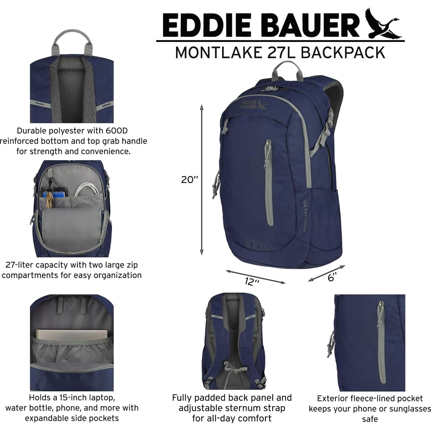 Mochila Montlake Eddie Bauer 27L Verde Alpino Uso Diario