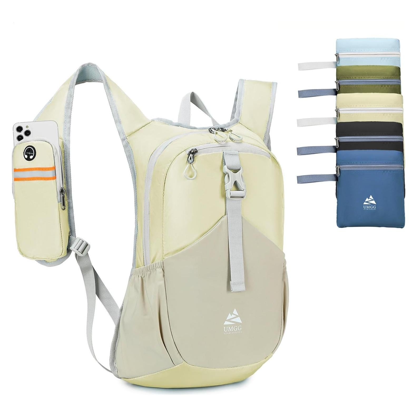 Mochila de Senderismo Plegable UMGG 15L Beige Unisex