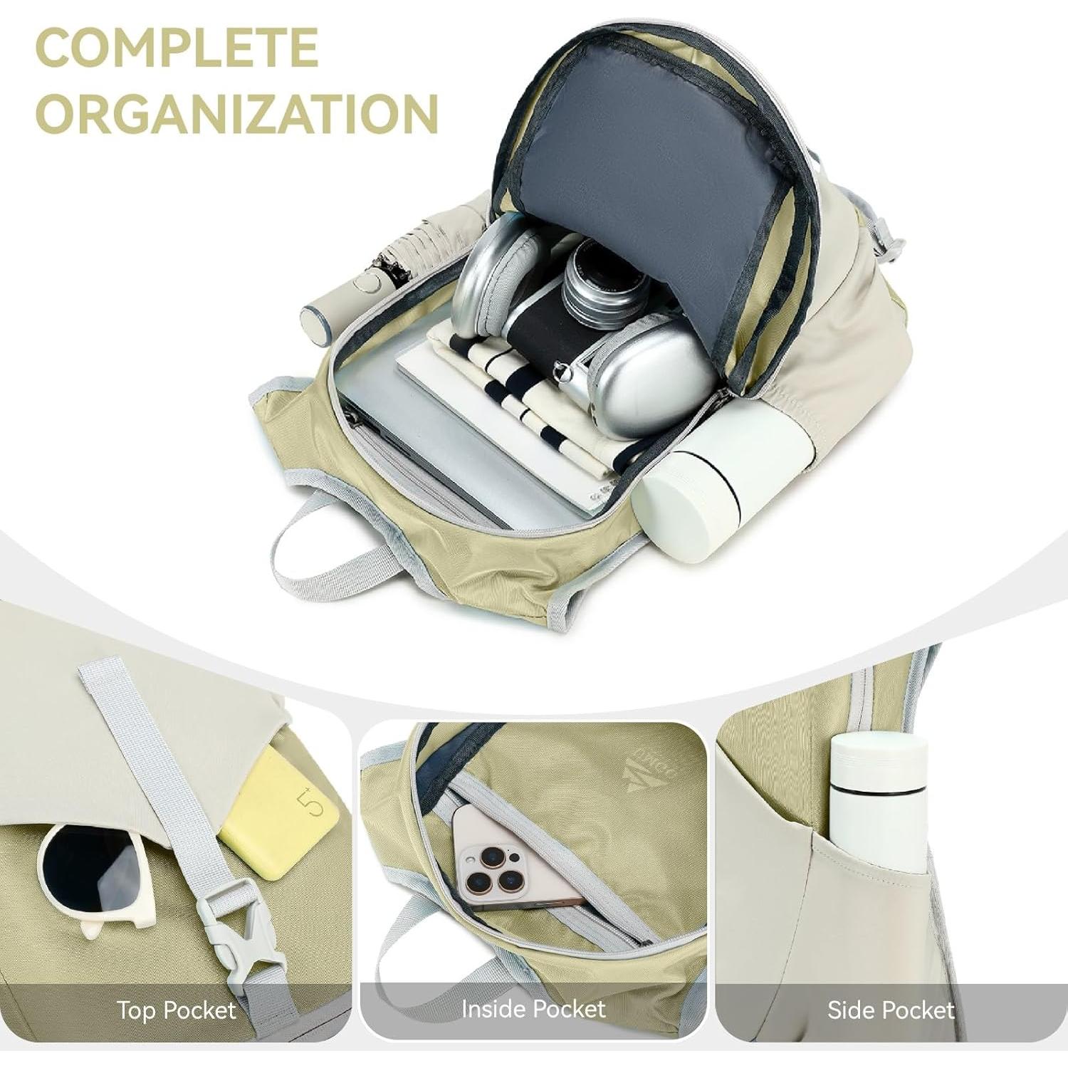 Mochila de Senderismo Plegable UMGG 15L Beige Unisex