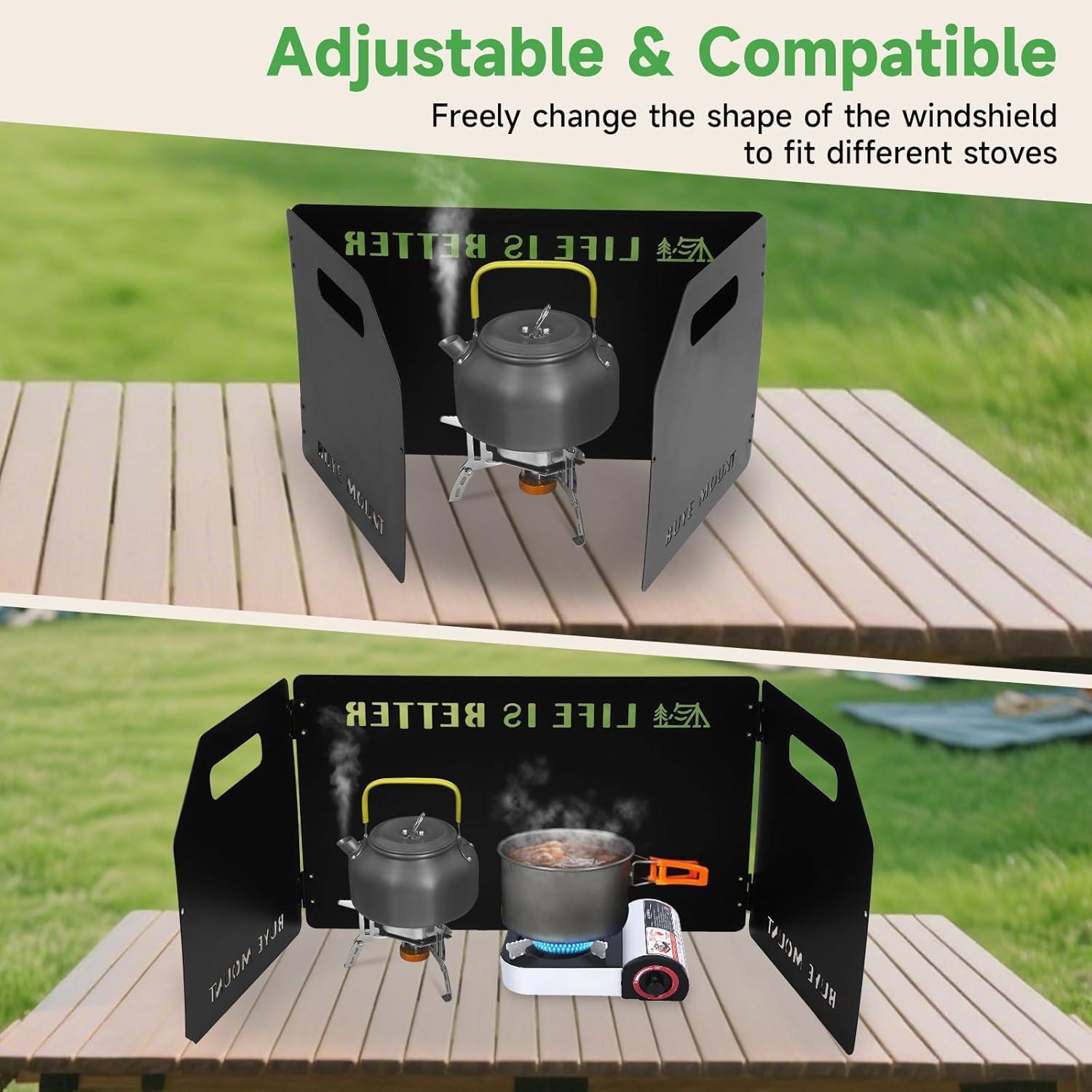 Paravientos GEEKHOM para Estufa de Camping 3 Paneles Plegable