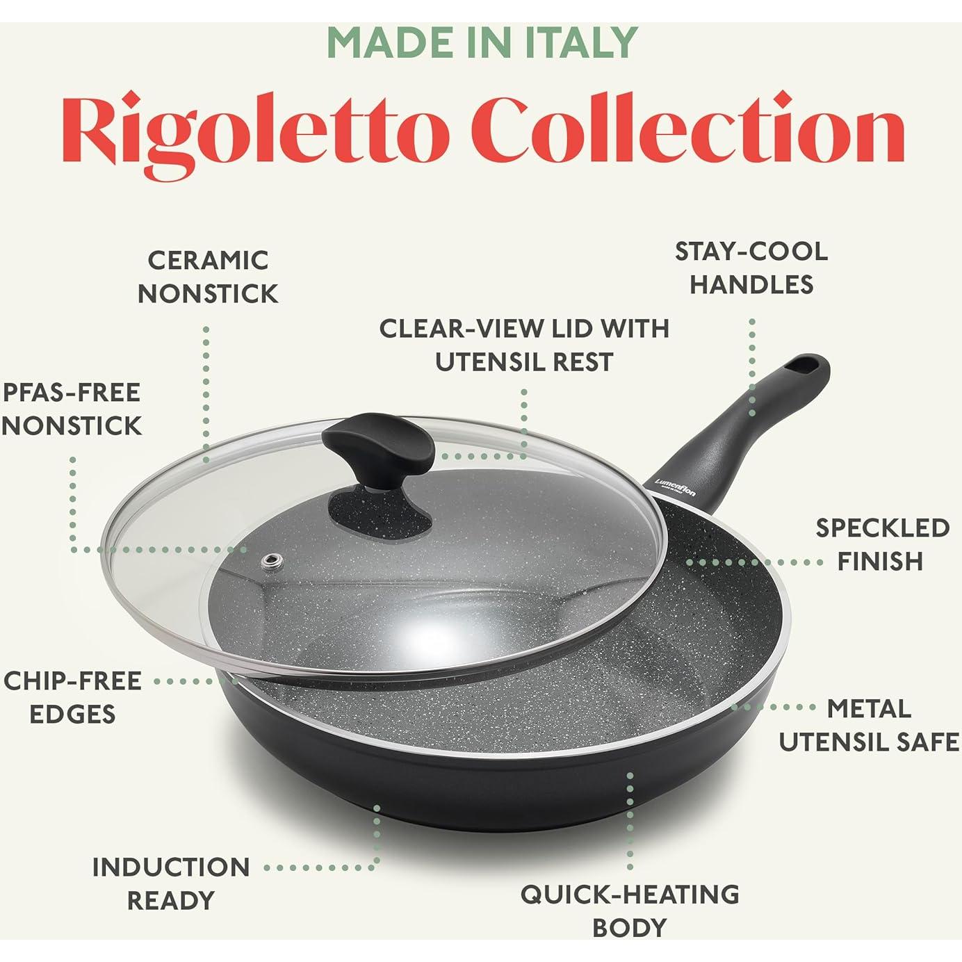 Sartén Antiadherente Rigoletto Lumenflon 3.1QT Cerámica Negra