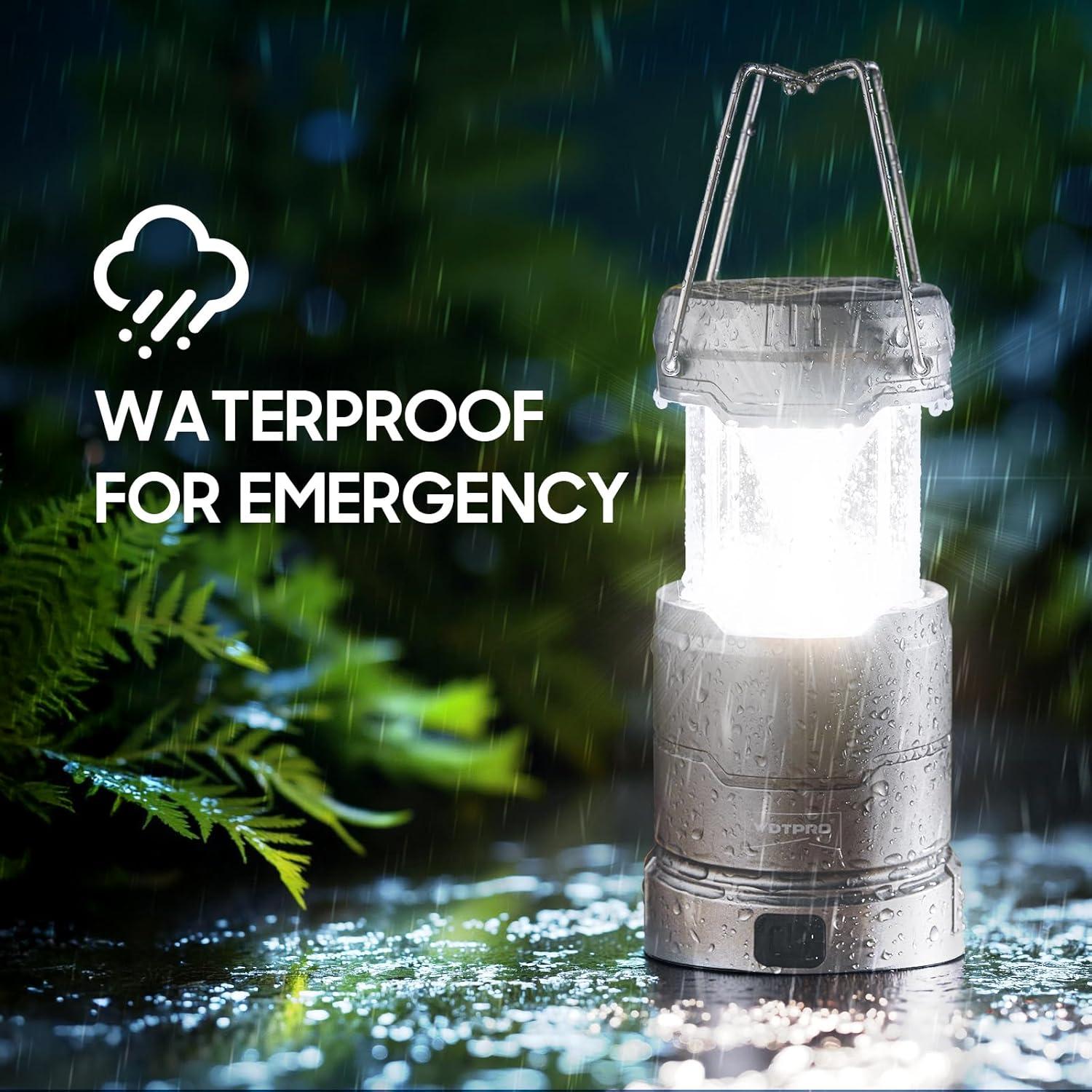 Paquete de 2 Linternas de Camping WdtPro 65 LED Recargables