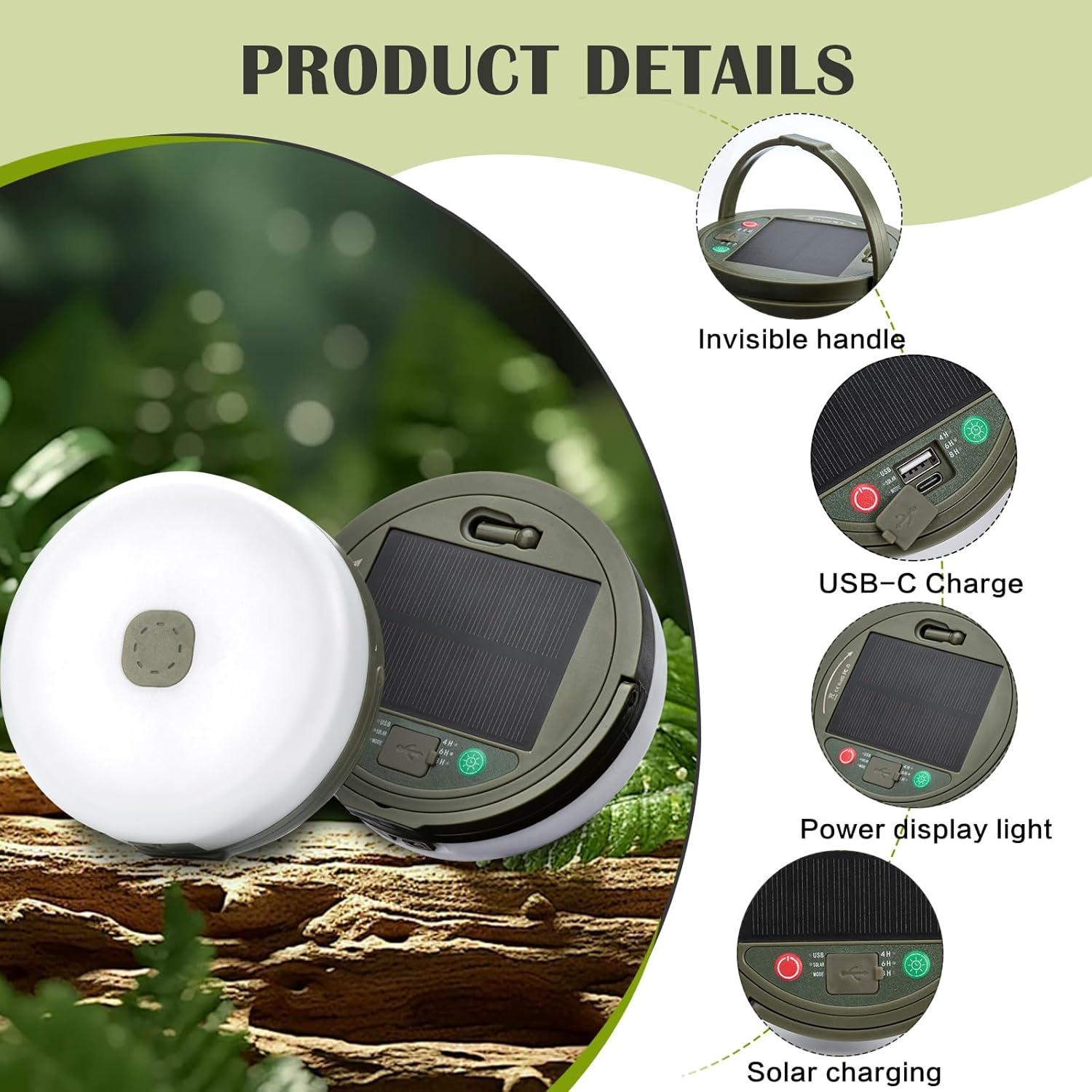 Luces de Camping Solares Sutaig 10m, 8 Modos, Impermeable