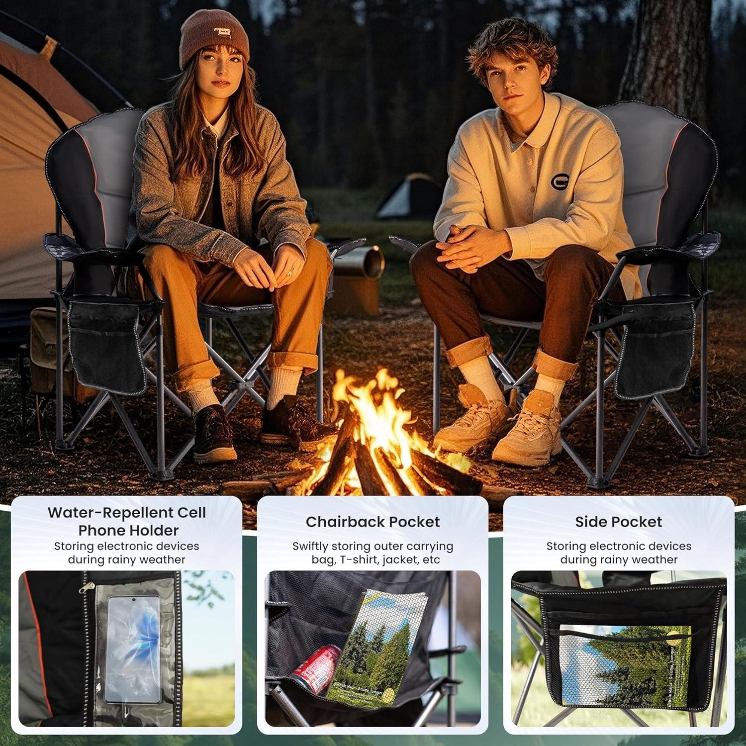 Silla de Camping Plegable Foristrail 500LB con Enfriador