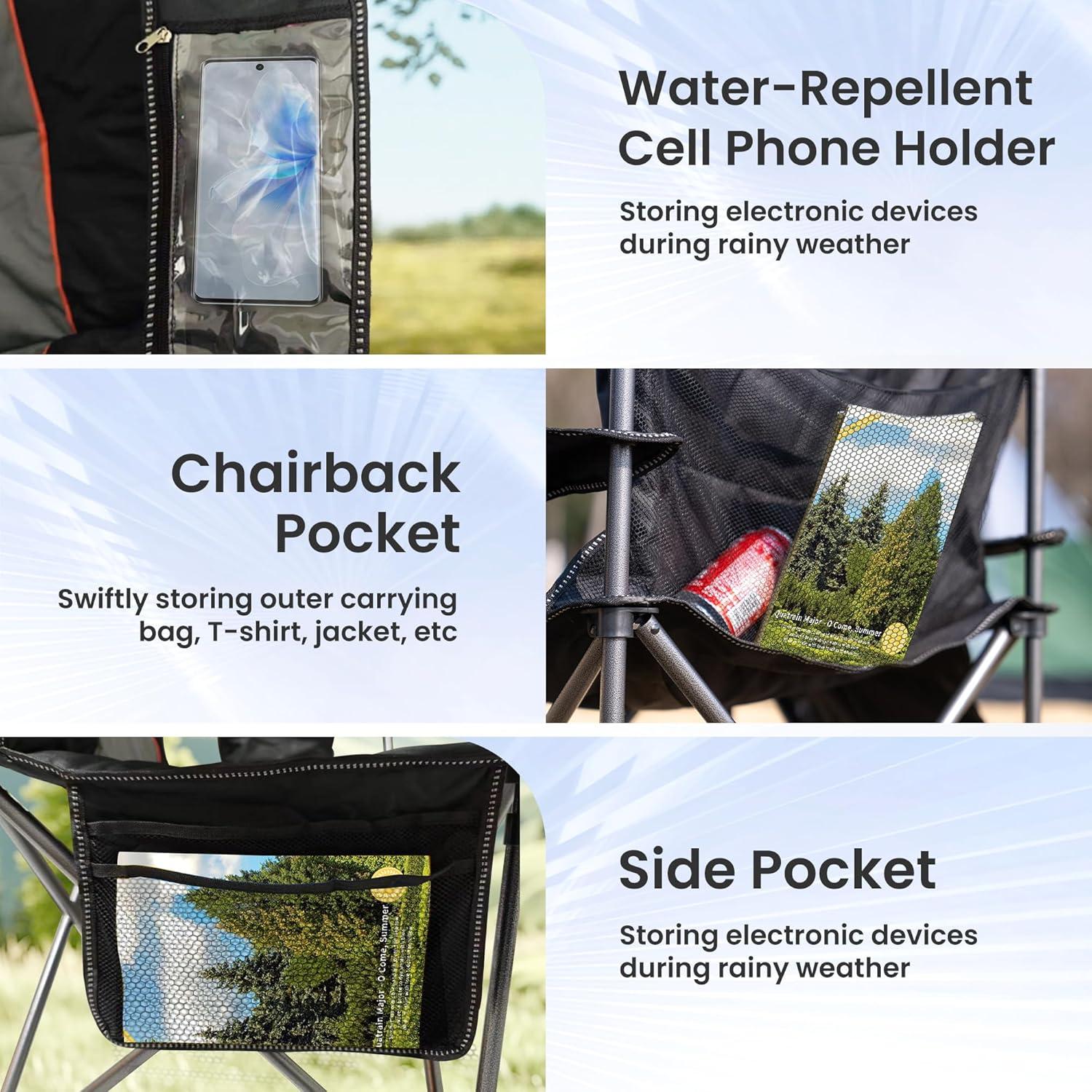 Silla de Camping Plegable Foristrail 500LB con Enfriador