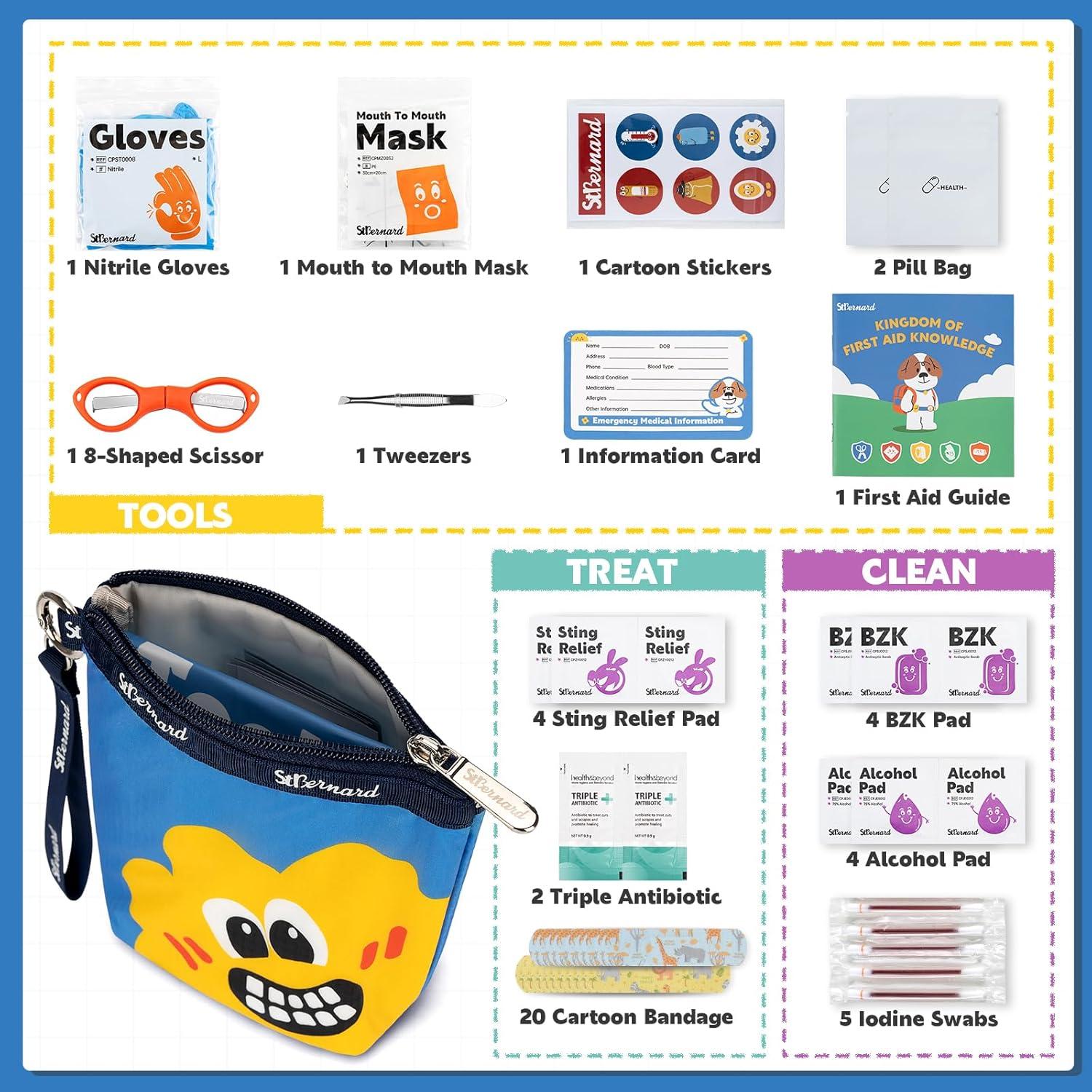 Kit de Primeros Auxilios StBernard para Niños EDC Azul