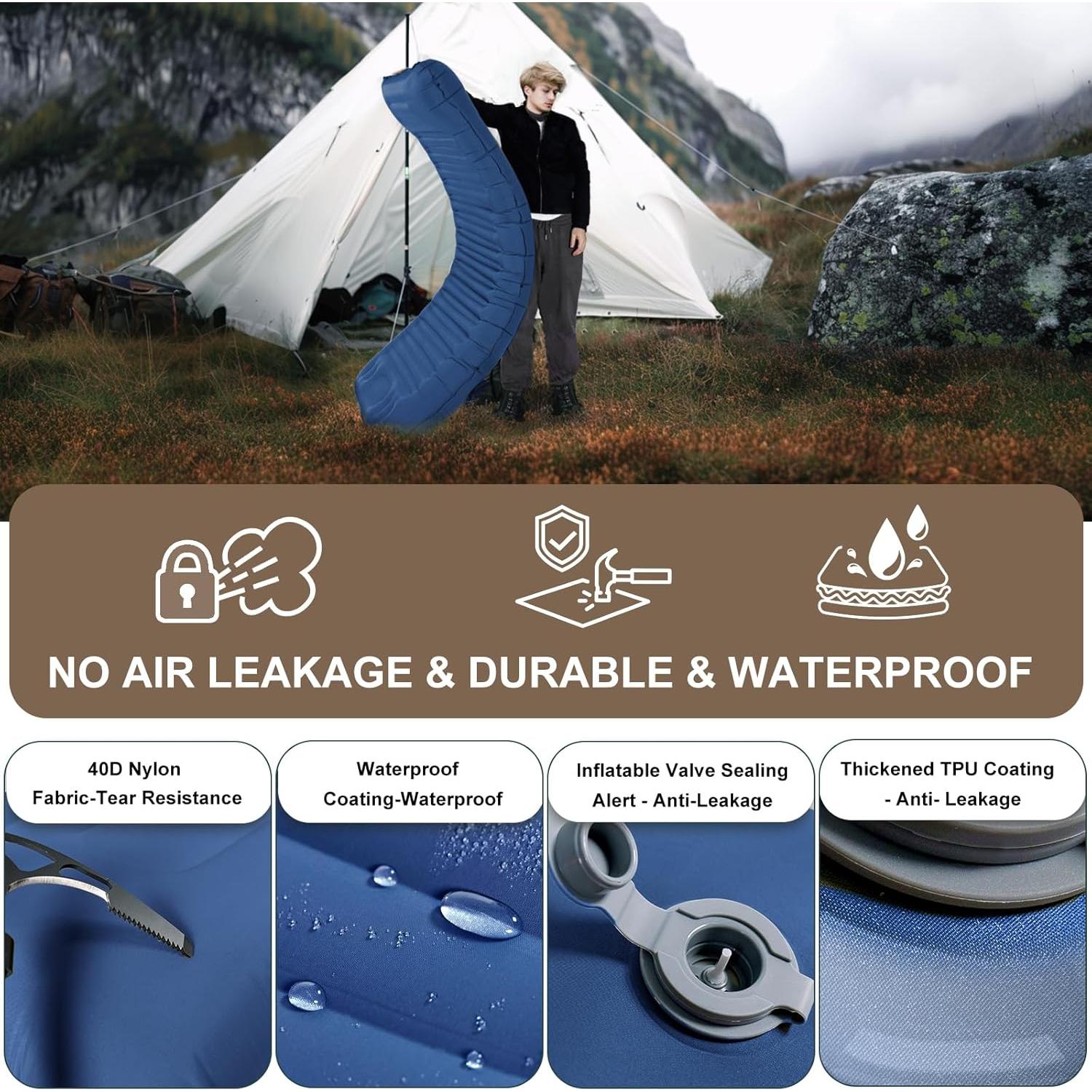 Almohadilla de dormir autoinflable Origem 199.5x76cm 14cm gruesa