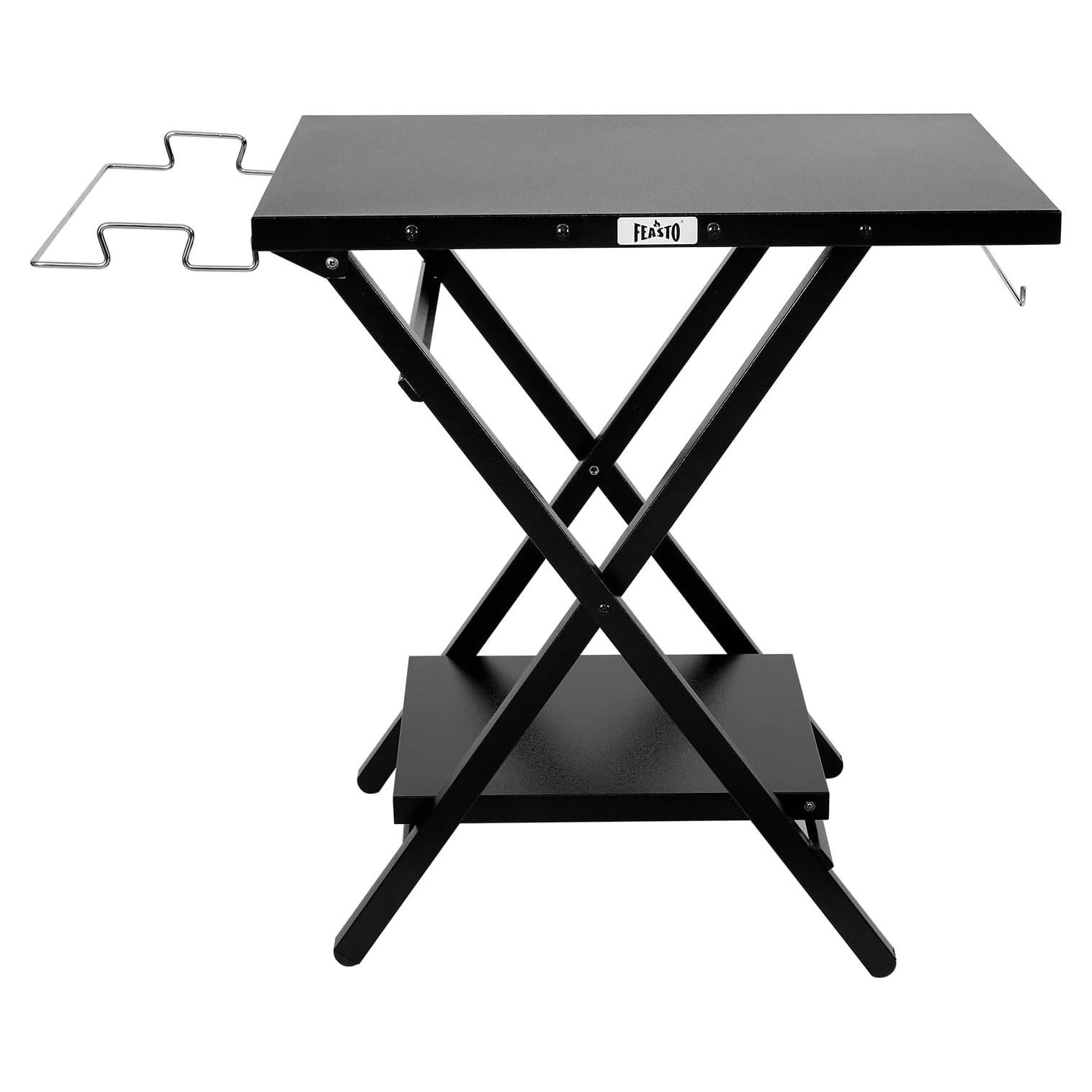 Mesa de Parrilla Plegable Feasto 76.2x60.9cm con Estante Negro