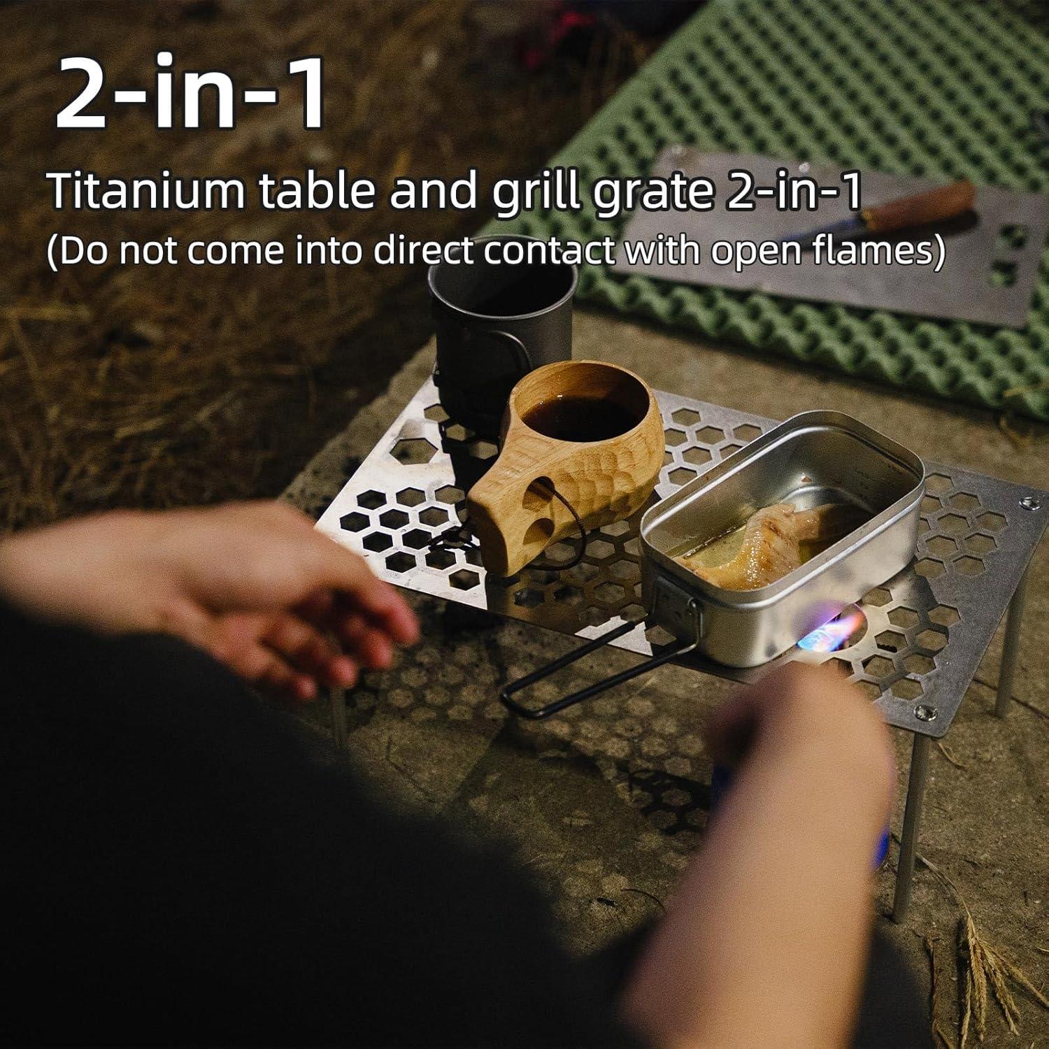 Mesa de Camping Ultraligera TREKREVIVE BT200 Titanio Plegable