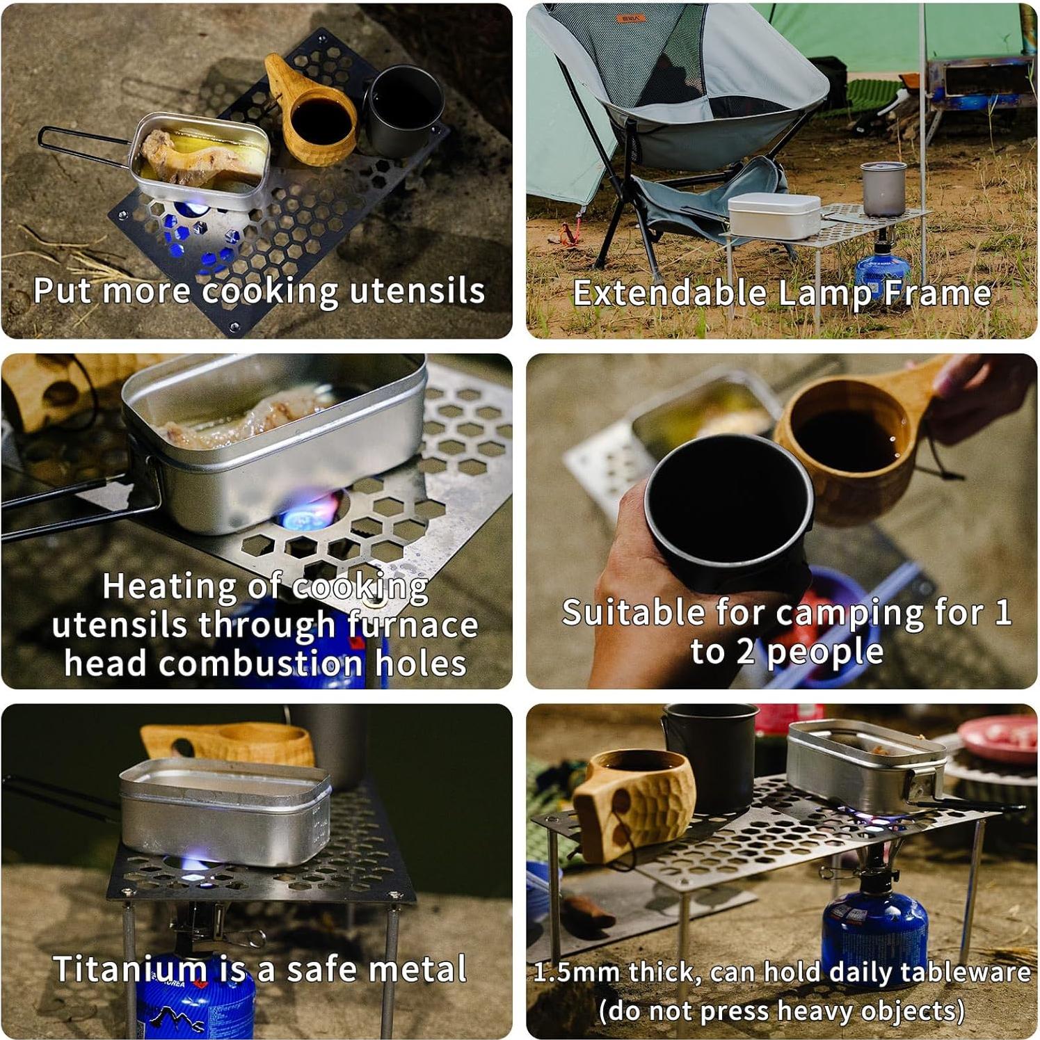 Mesa de Camping Ultraligera TREKREVIVE BT200 Titanio Plegable