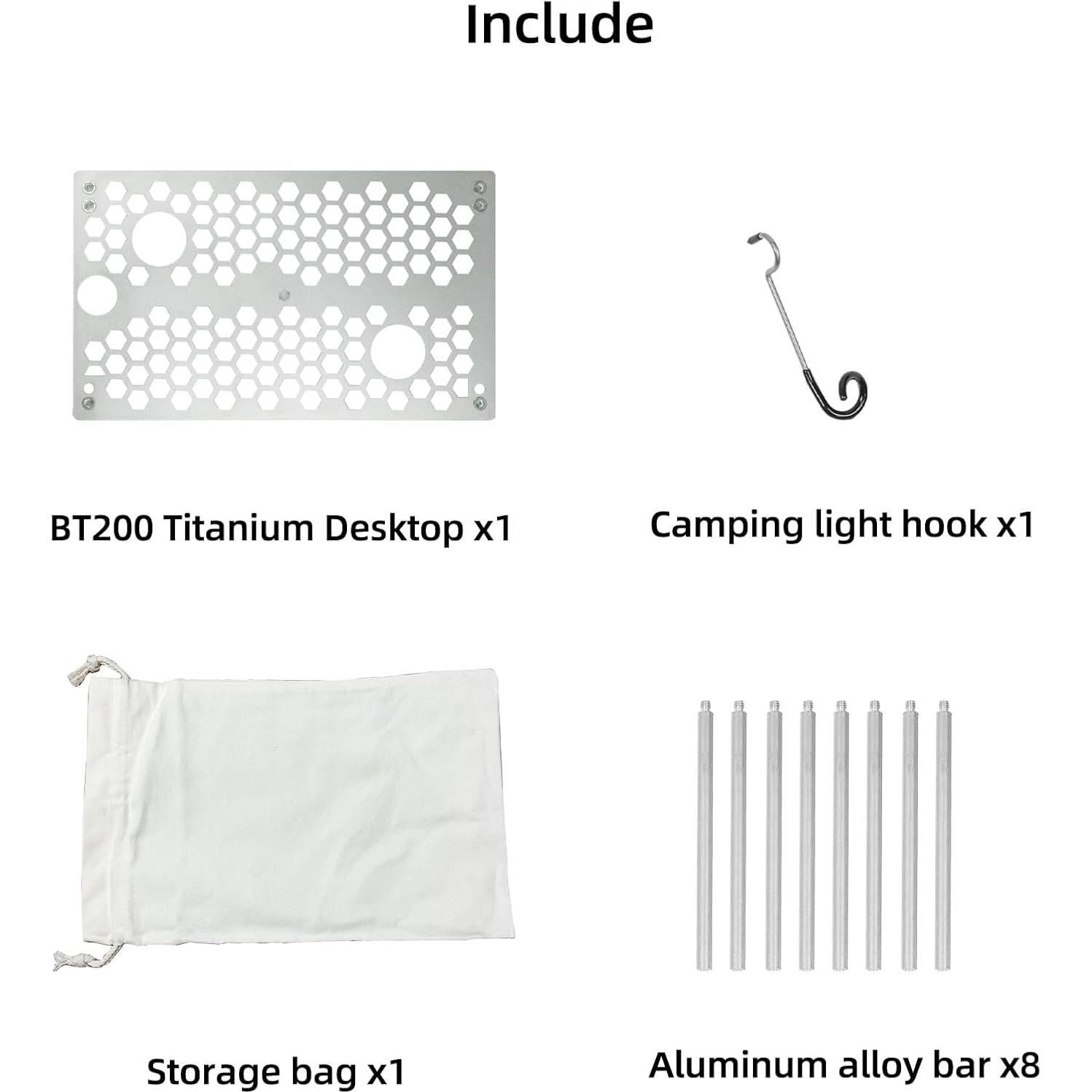 Mesa de Camping Ultraligera TREKREVIVE BT200 Titanio Plegable