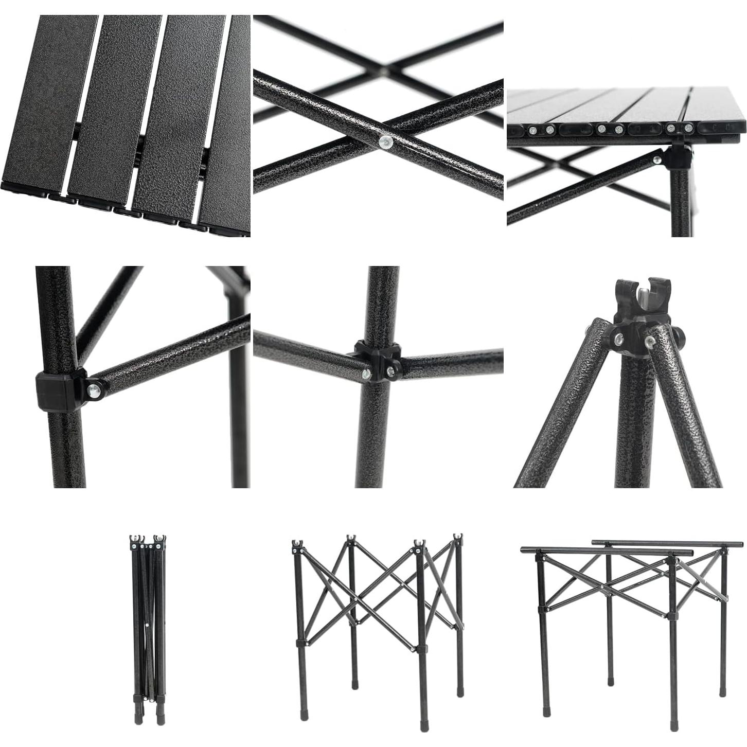 Mesa de Camping Plegable Wind Tour Aluminio 50.8x53.4cm Negra