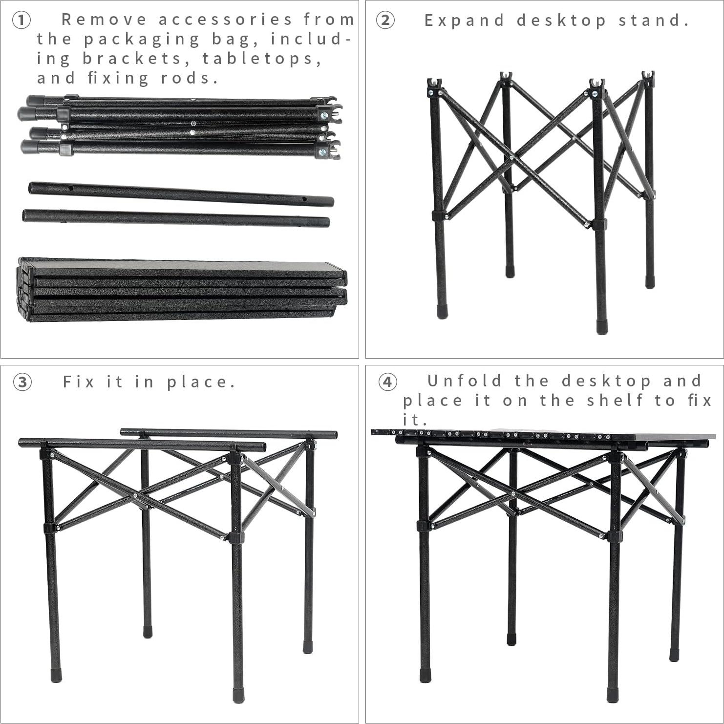Mesa de Camping Plegable Wind Tour Aluminio 50.8x53.4cm Negra