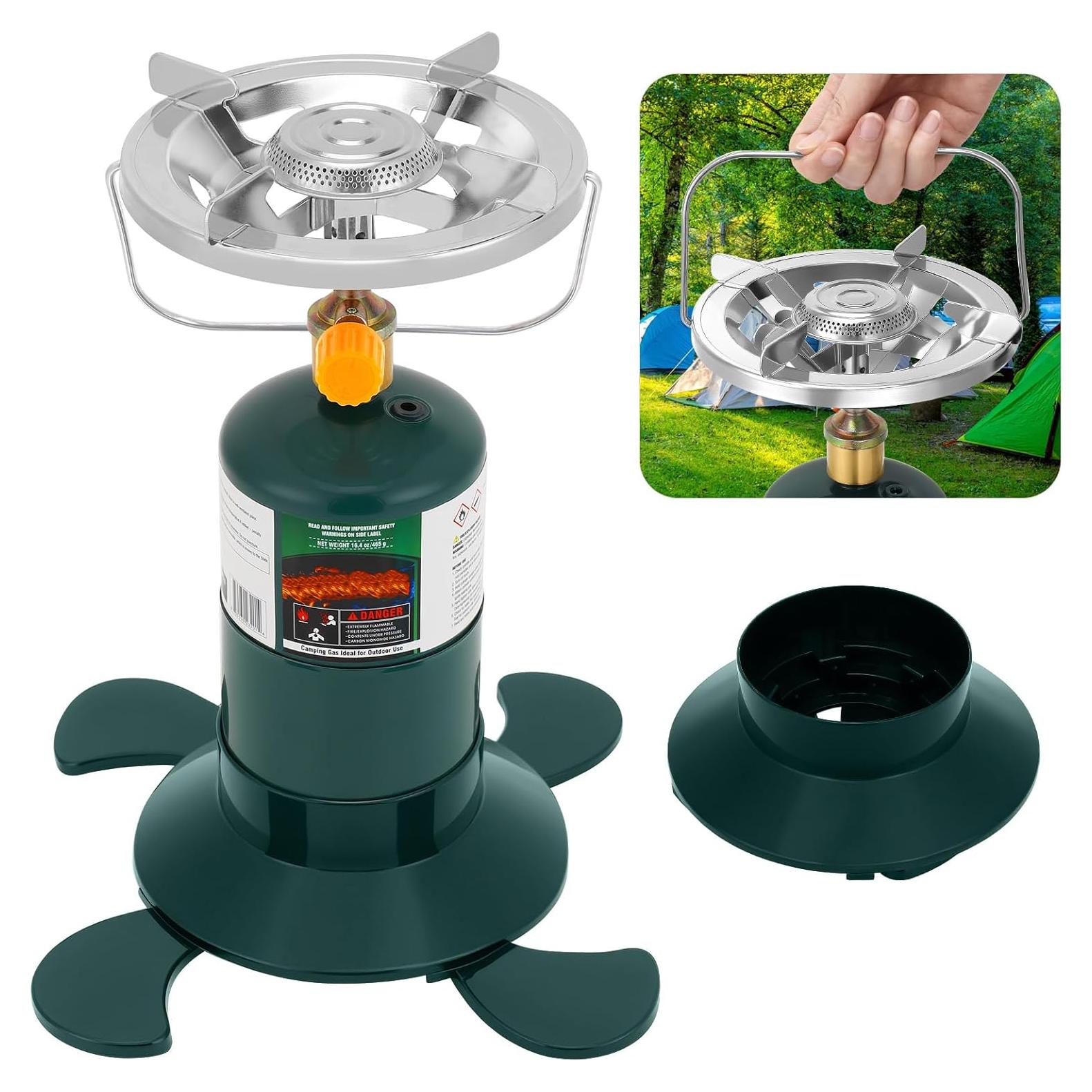 Estufa de Camping Portátil Propano LFK Verde, Quemador Ajustable
