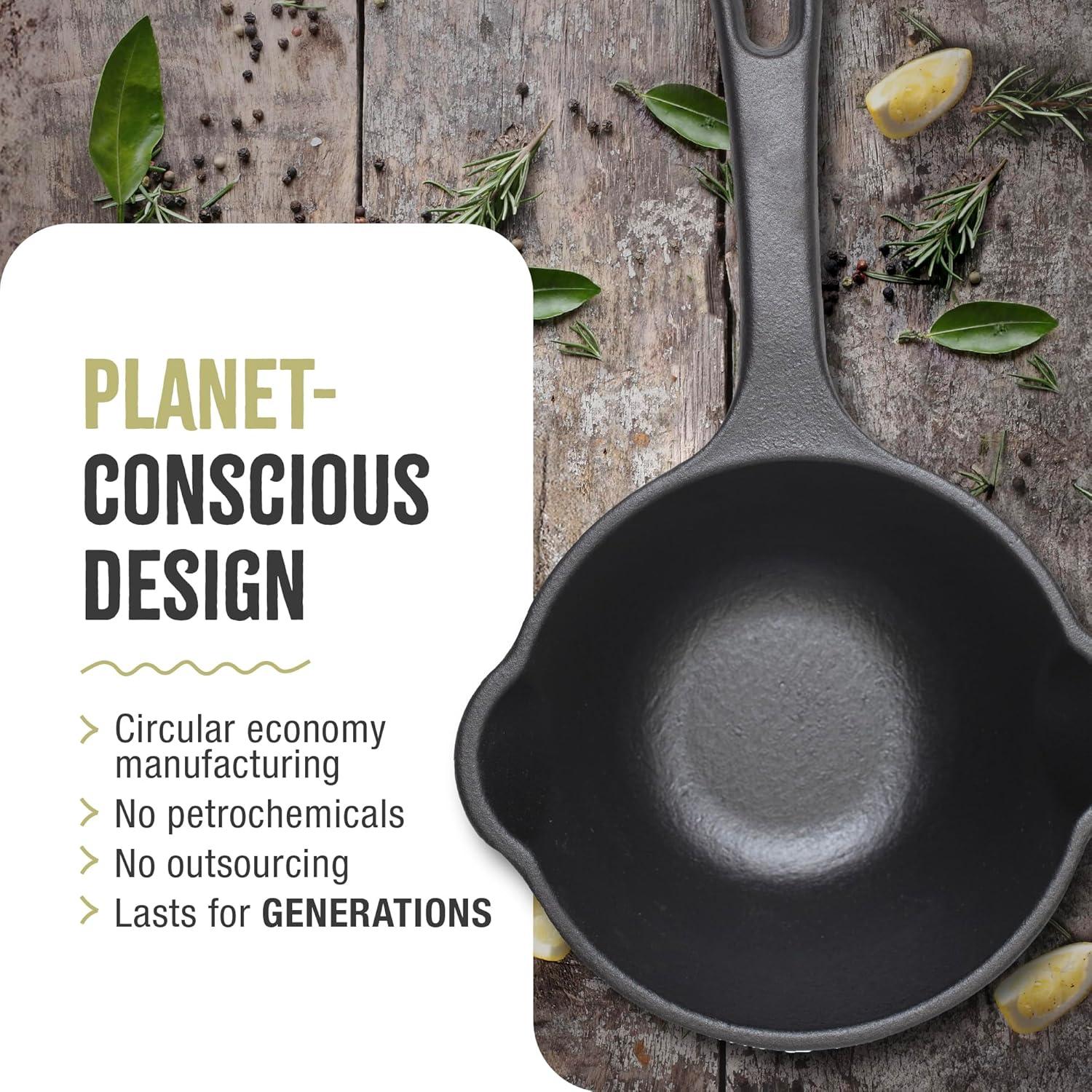 Cacerola de Hierro Fundido Victoria 0.5 Cuartos Sazonada