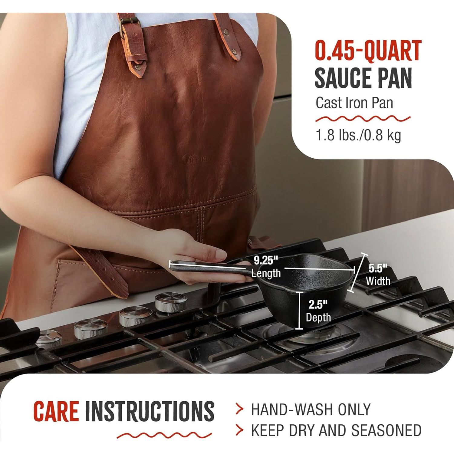 Cacerola de Hierro Fundido Victoria 0.5 Cuartos Sazonada