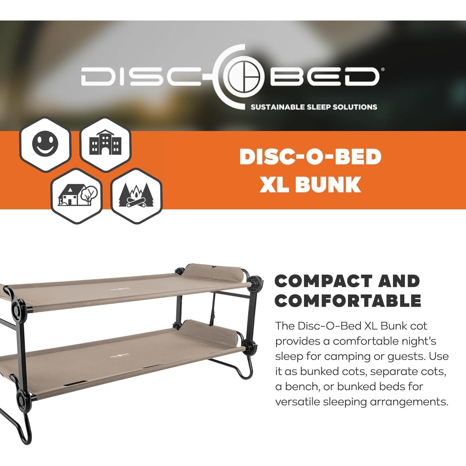 Banco Convertible Disc-O-Bed Extra Grande para 2 Personas Beige