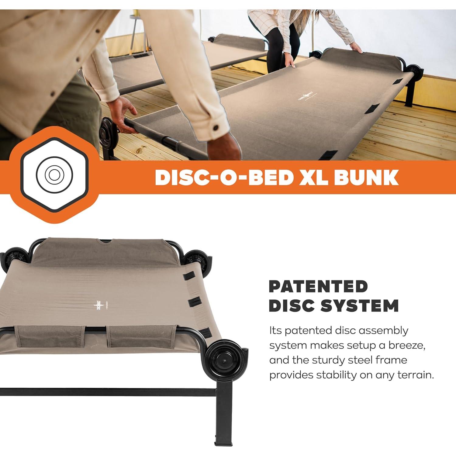 Banco Convertible Disc-O-Bed Extra Grande para 2 Personas Beige