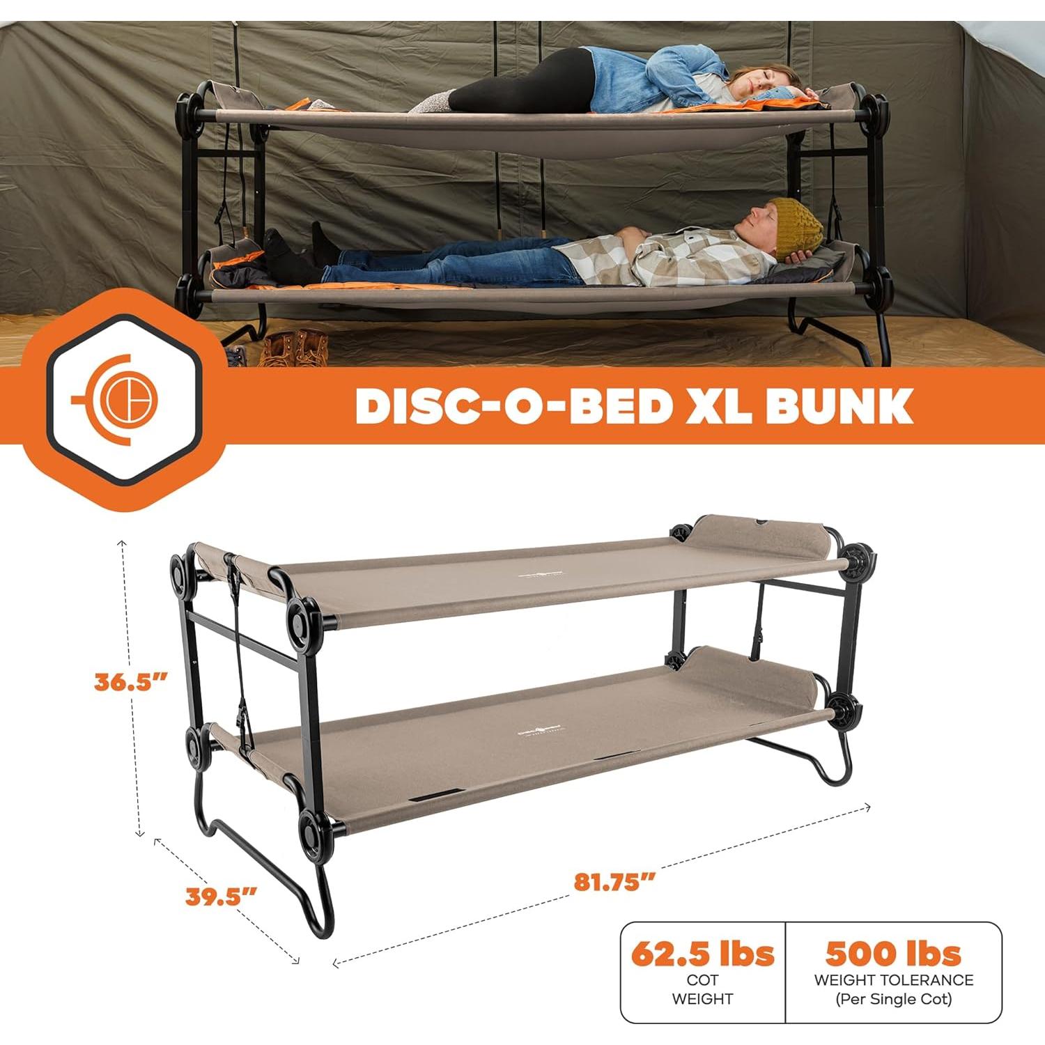 Banco Convertible Disc-O-Bed Extra Grande para 2 Personas Beige