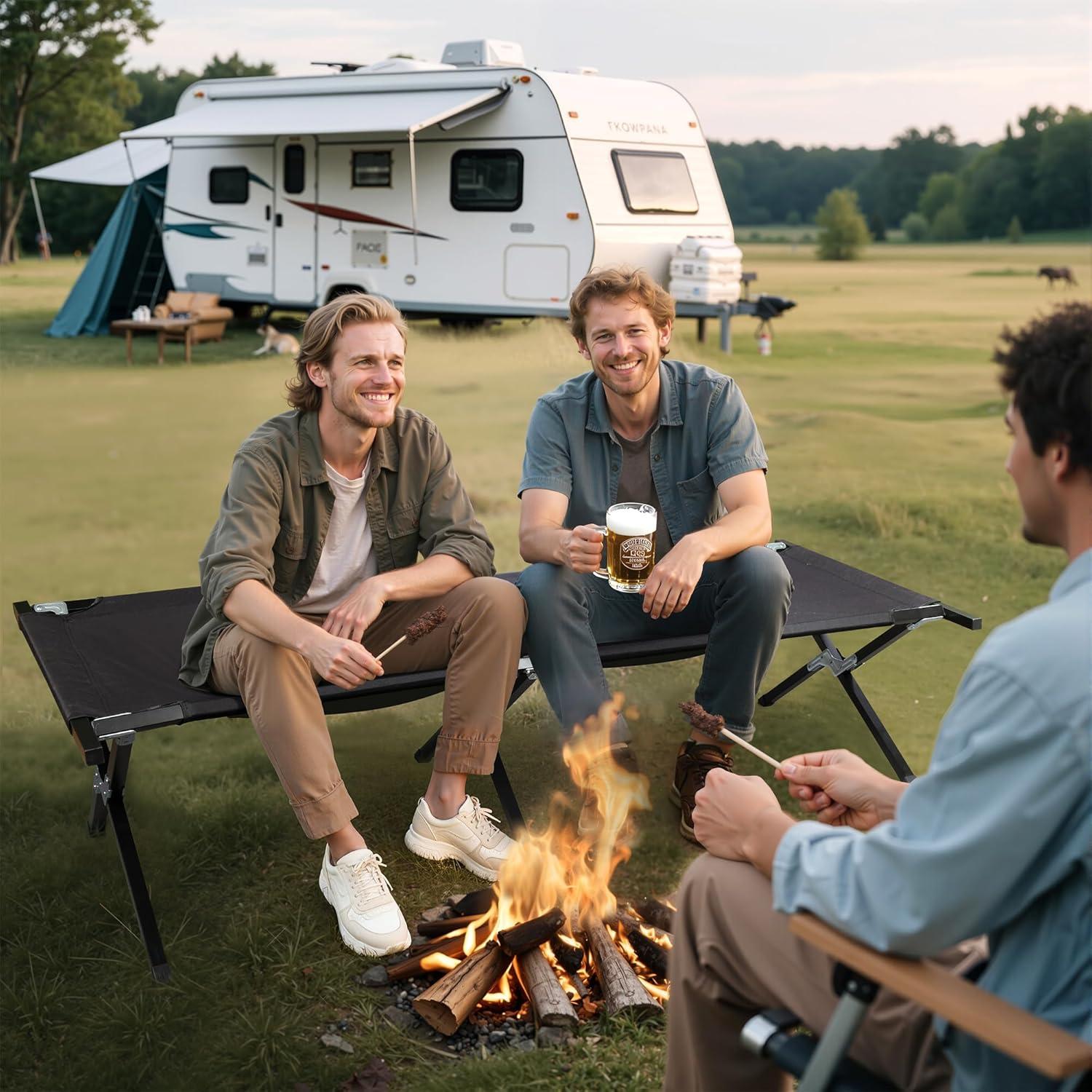 Cama de Camping Plegable WLIVE 136 kg Negro Tela Oxford