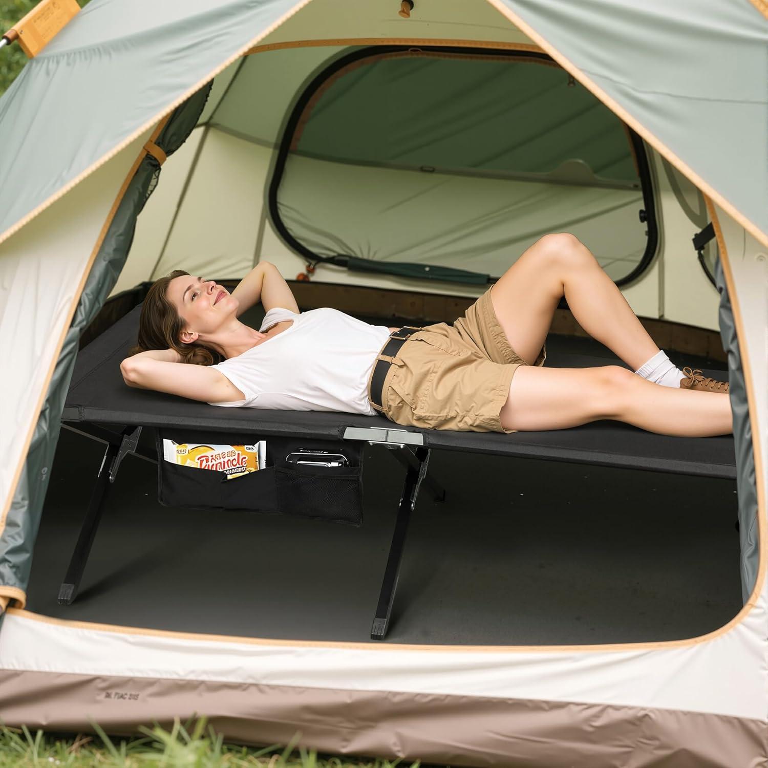 Cama de Camping Plegable WLIVE 136 kg Negro Tela Oxford
