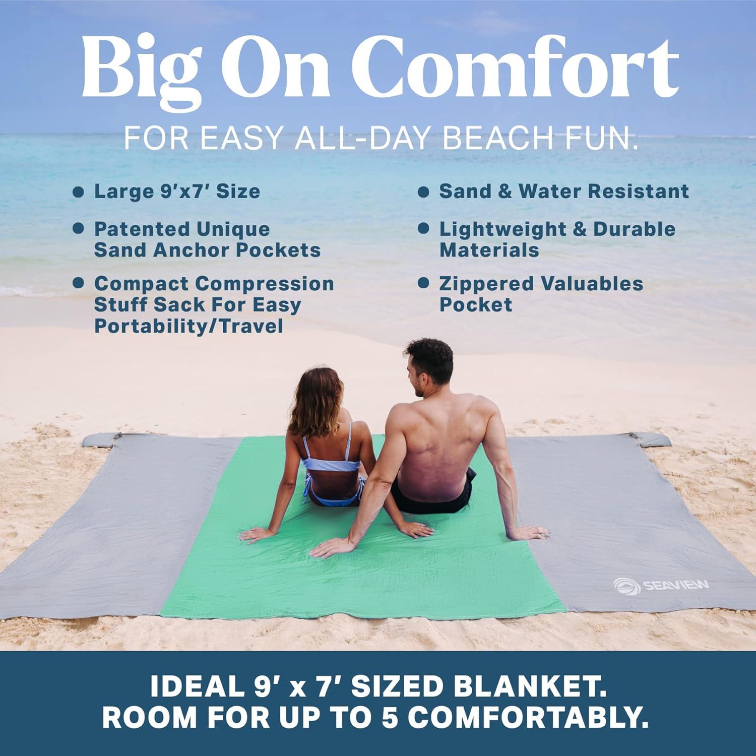 Manta de Playa Impermeable Seaview 180 Sand Escape 1.83m x 2.13m