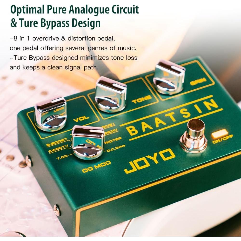 Pedal de Efectos JOYO Baatsin R-11 Overdrive y Distorsión 8 en 1