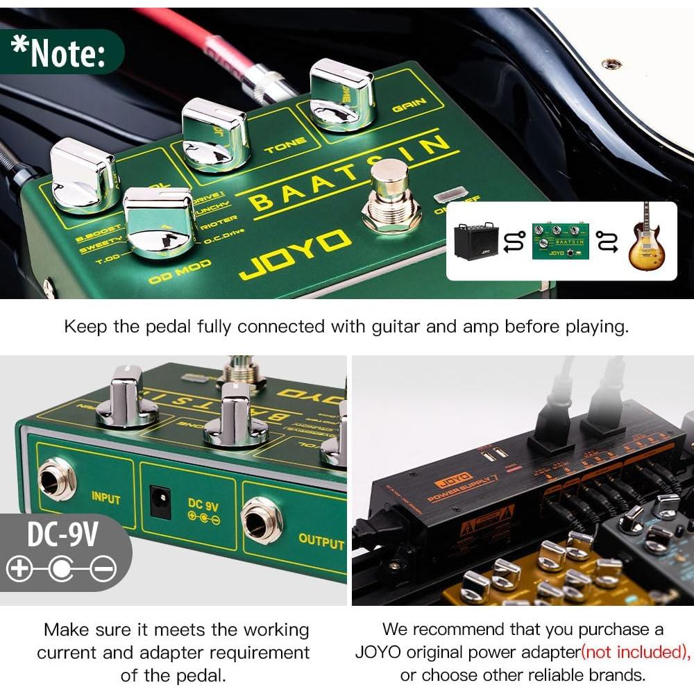 Pedal de Efectos JOYO Baatsin R-11 Overdrive y Distorsión 8 en 1