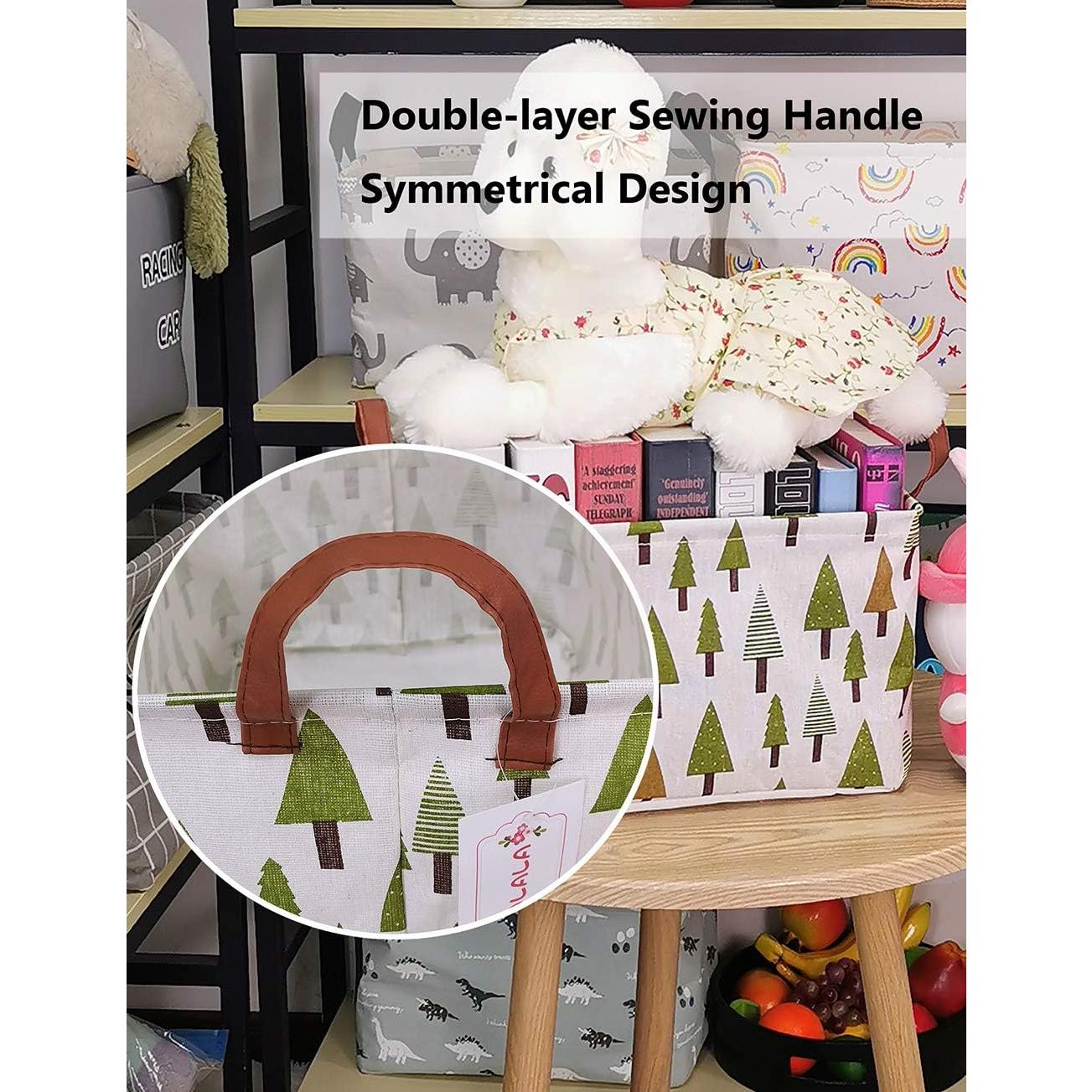 Cesta de Ropa Plegable QUEENLALA Rectangular 21.9L Verde