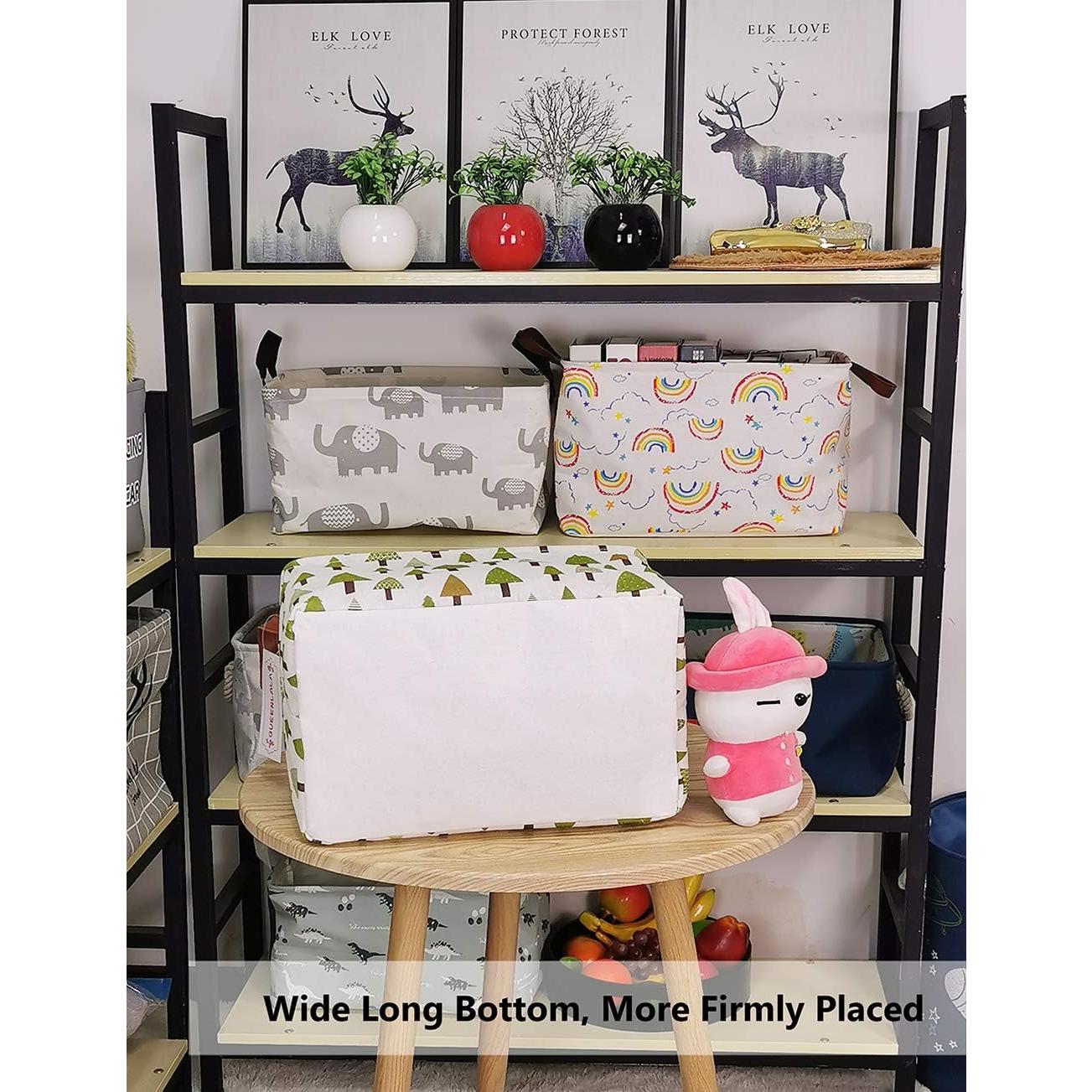 Cesta de Ropa Plegable QUEENLALA Rectangular 21.9L Verde