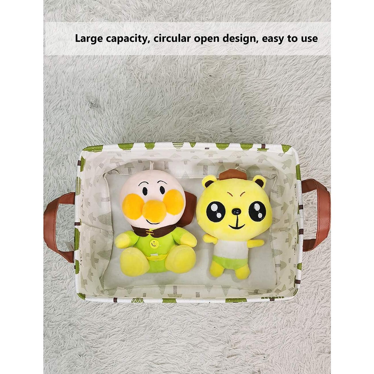 Cesta de Ropa Plegable QUEENLALA Rectangular 21.9L Verde