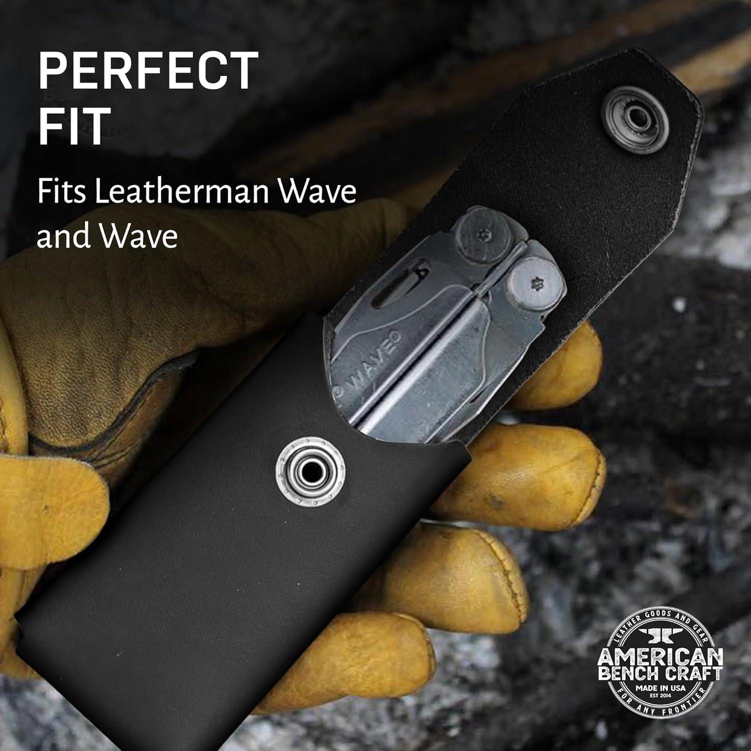 Funda de Cuero para Multiherramienta Leatherman Wave - Negro