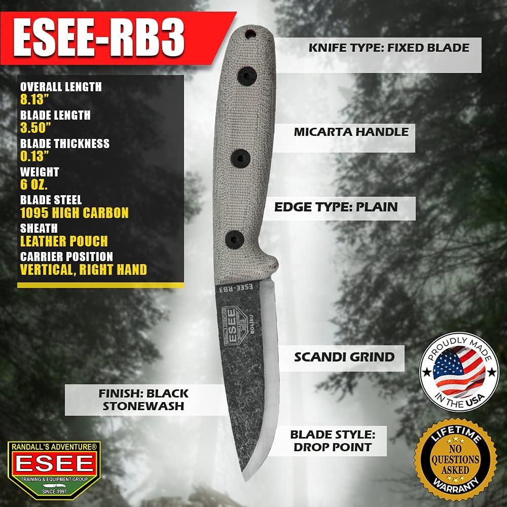 Cuchillo de Supervivencia ESEE RB3 Reuben Bolieu 20.64 cm