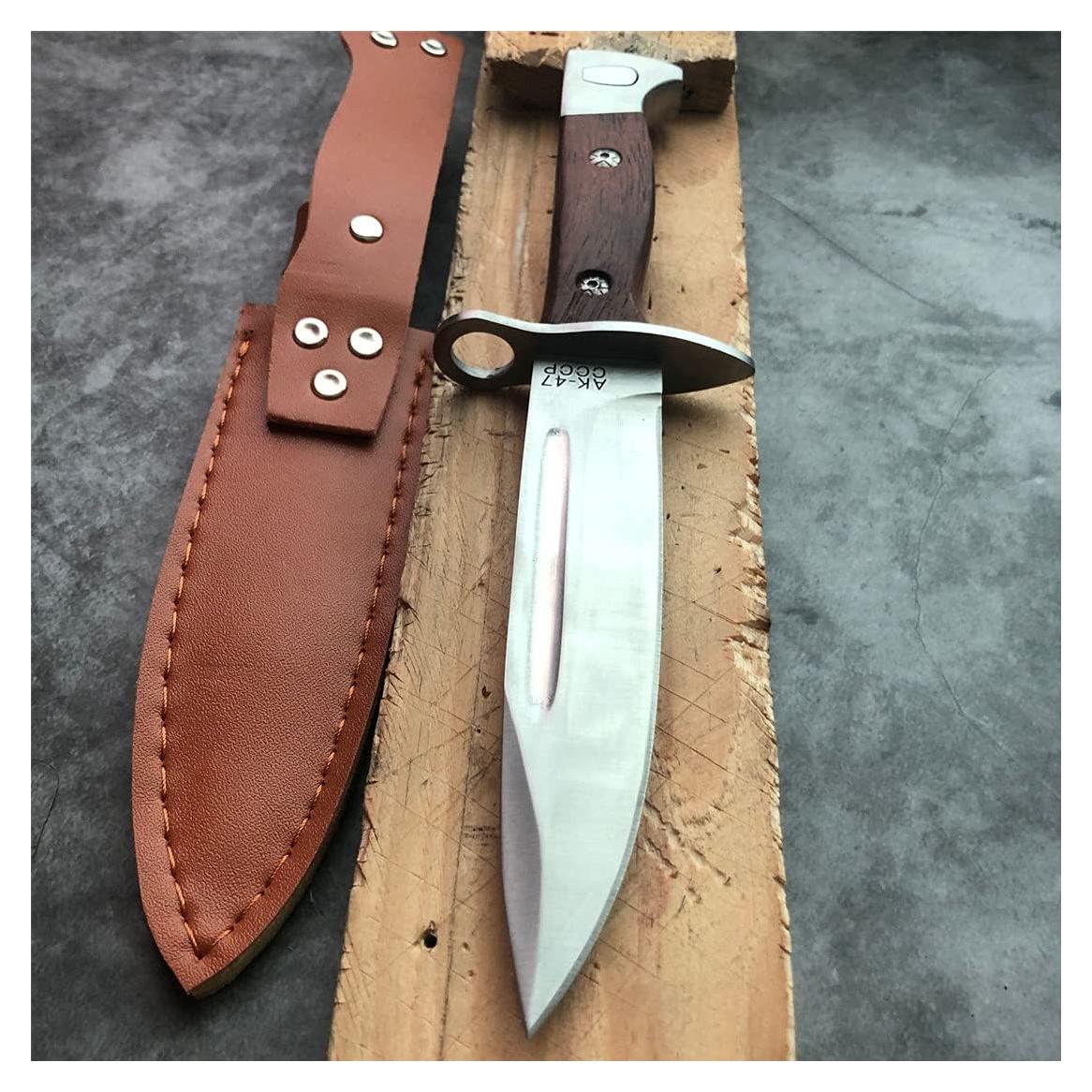 Cuchillo de Supervivencia MADSABRE 25cm con Funda de Cuero