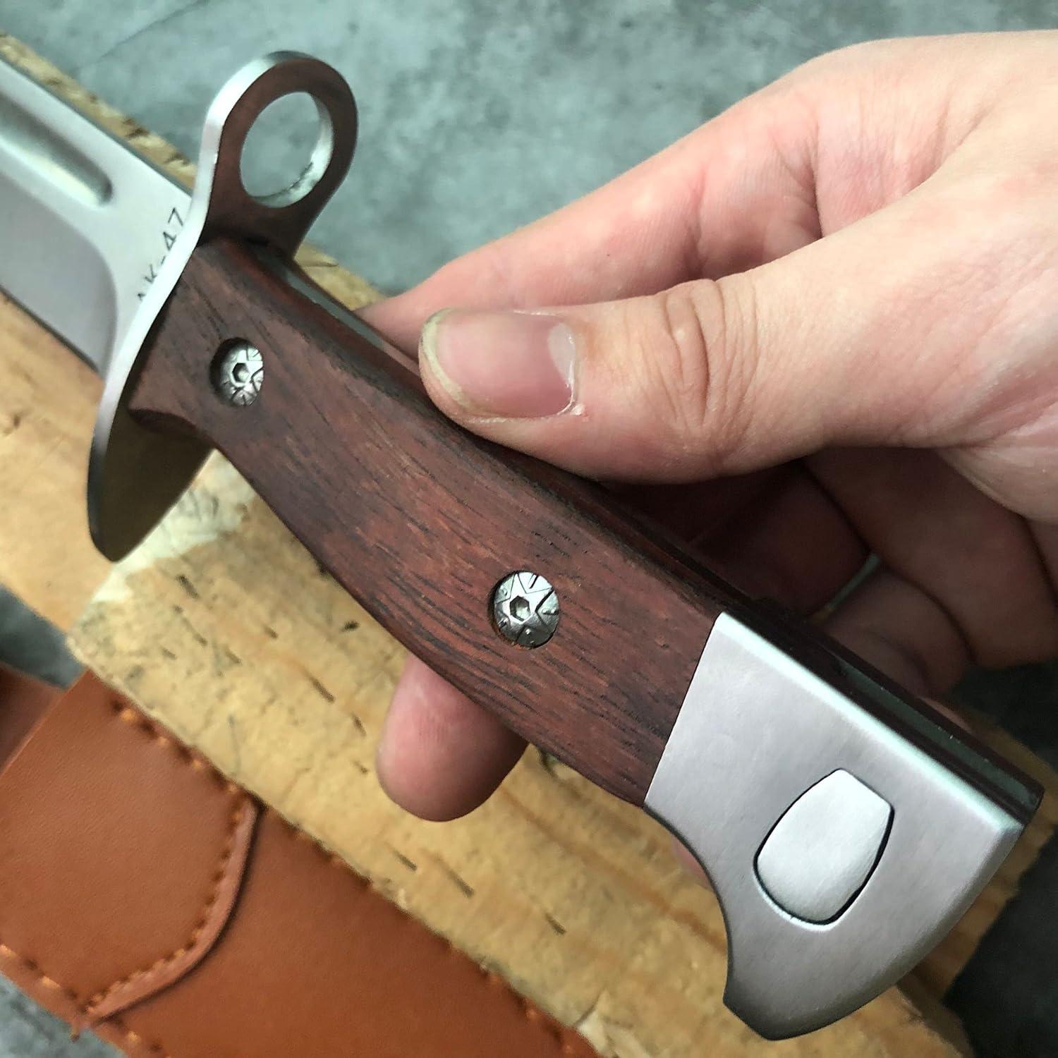 Cuchillo de Supervivencia MADSABRE 25cm con Funda de Cuero