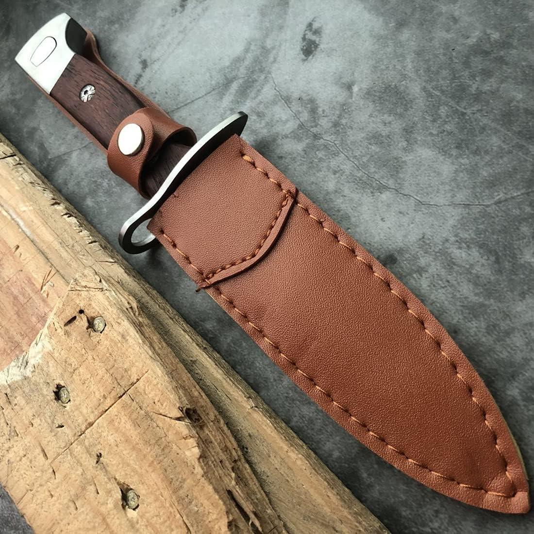 Cuchillo de Supervivencia MADSABRE 25cm con Funda de Cuero