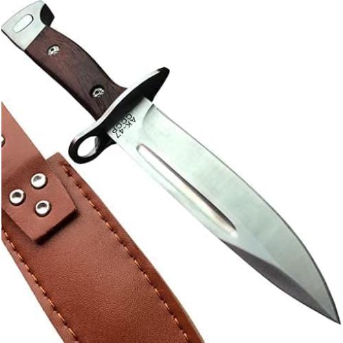 Cuchillo de Supervivencia MADSABRE 25cm con Funda de Cuero
