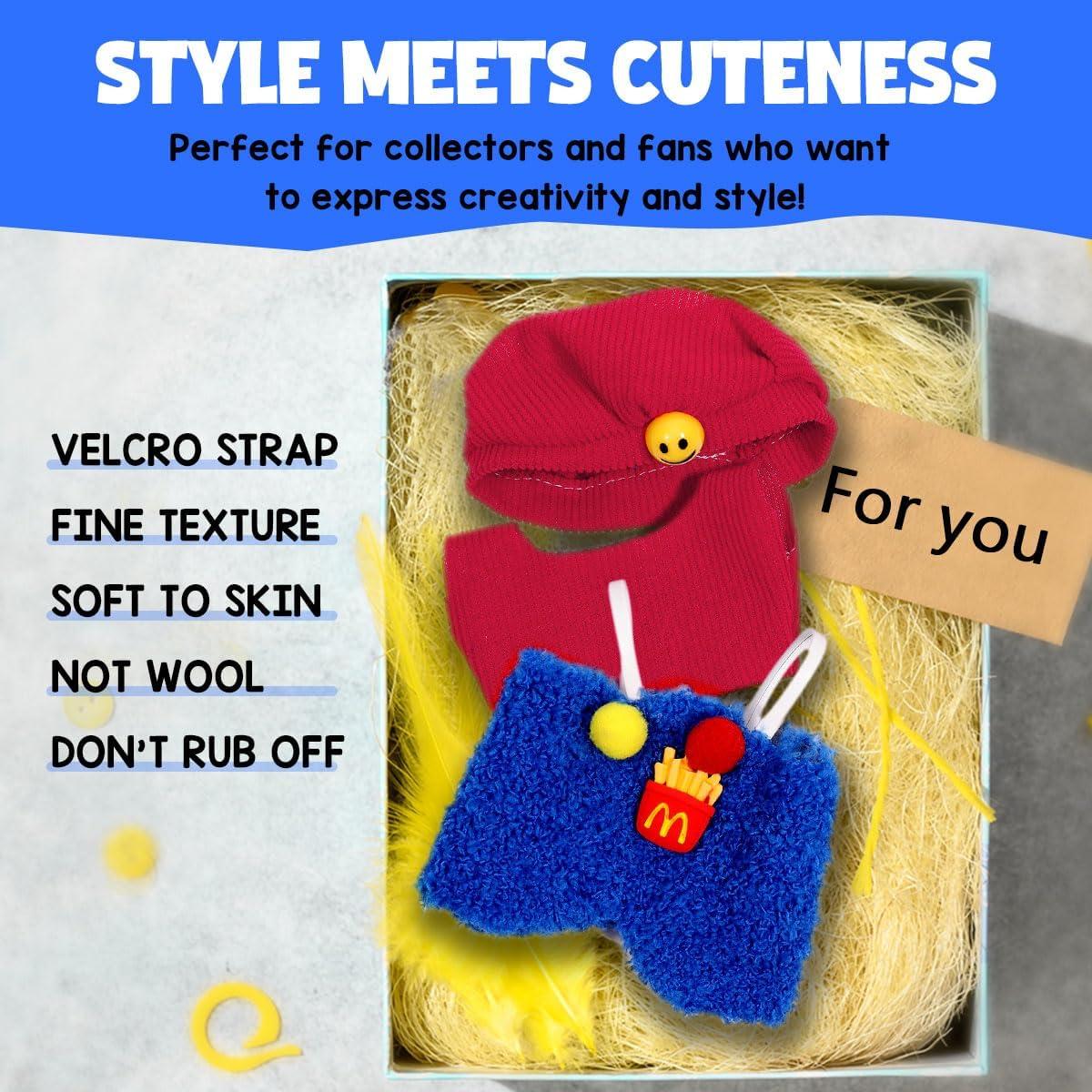 Conjunto de Ropa para Muñeca AICase 17cm 3 Piezas Rojo y Azul