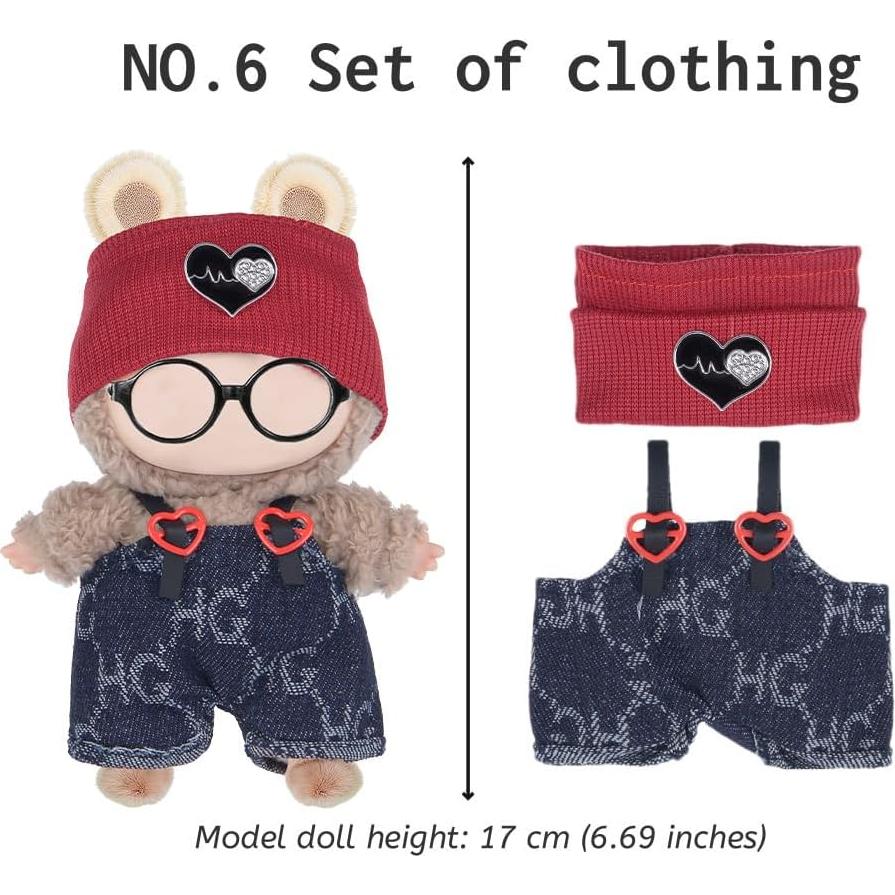 Conjunto de Ropa para Muñecas de Peluche ebuddy 17cm - 6 Piezas